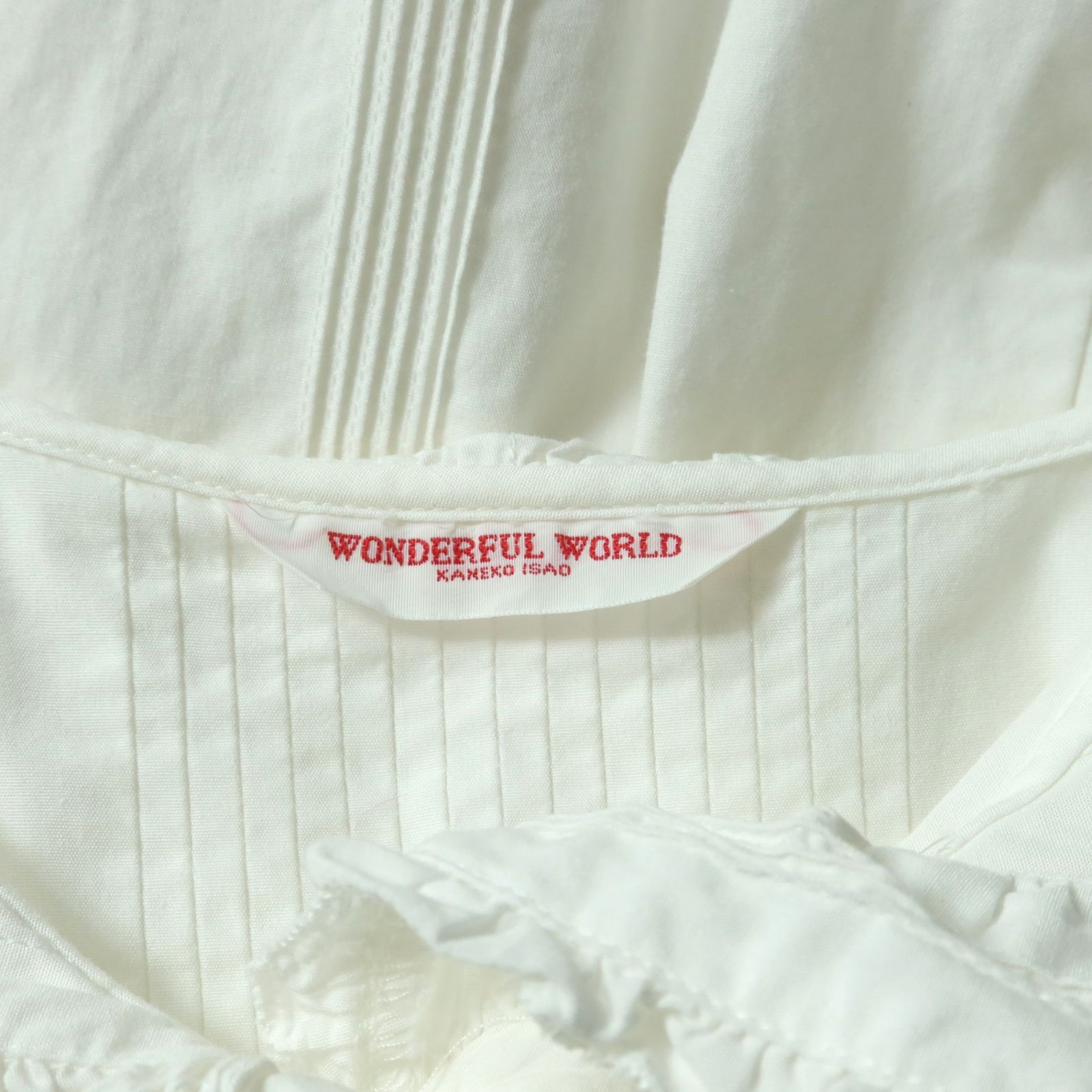 ワンダフルワールド カネコイサオ☆フーディブラウス 白系 前開き