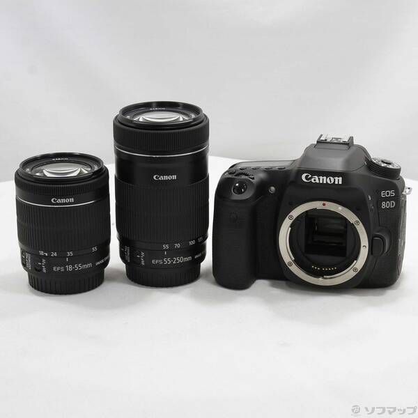中古品〕 EOS 80D ダブルズームキット【262】 - メルカリ