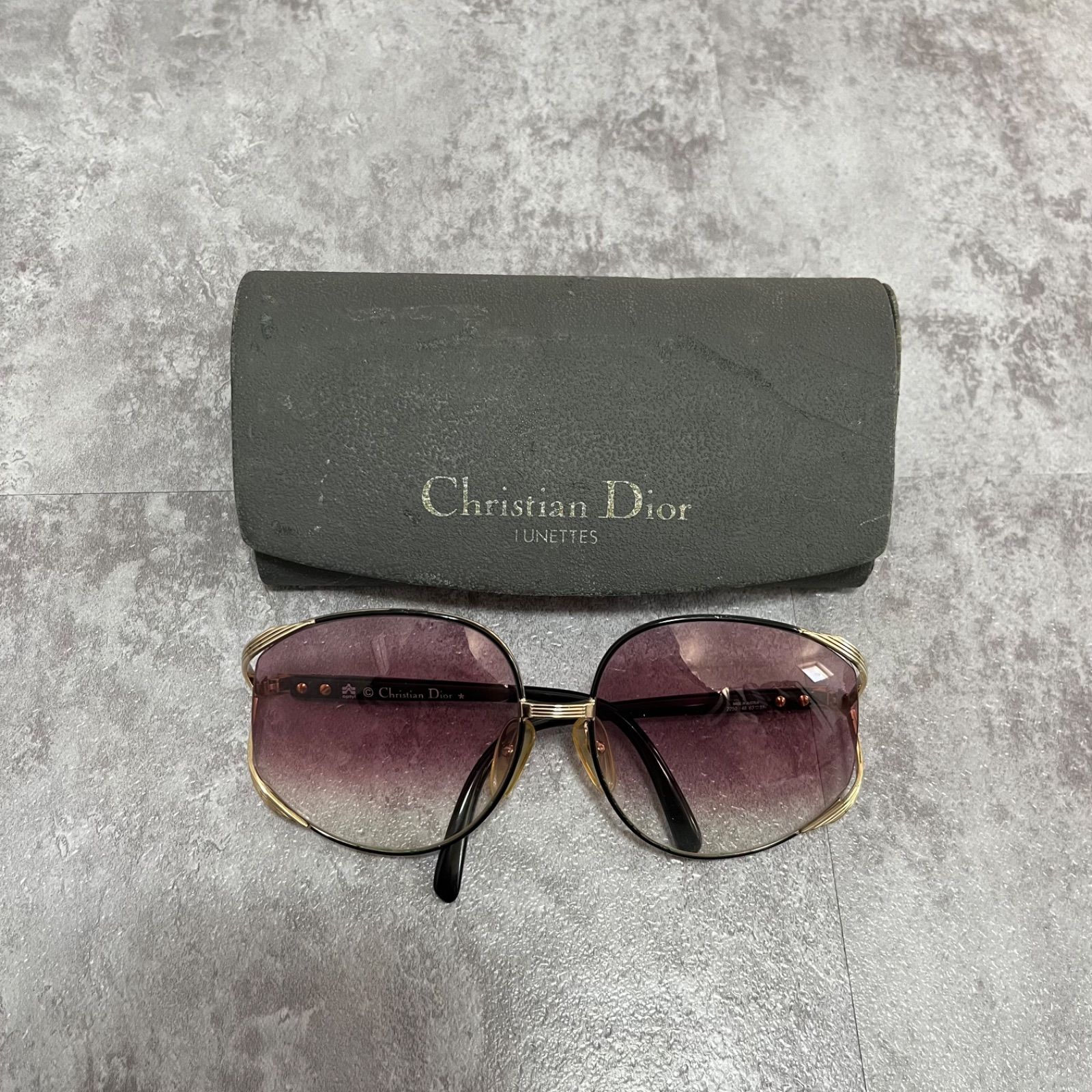 Christian Dior】クリスチャン ディオール サングラス 箱付き ボストン