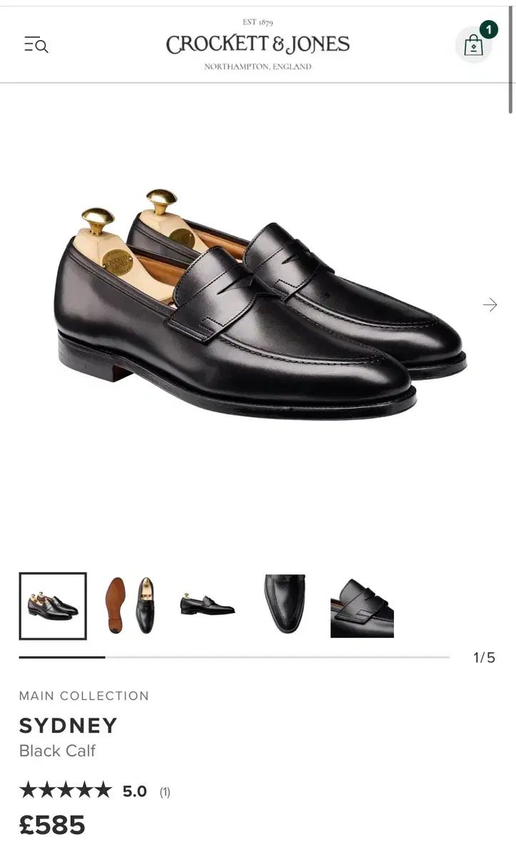 Crockett&Jones(クロケット&ジョーンズ) シドニー ブラック ローファー