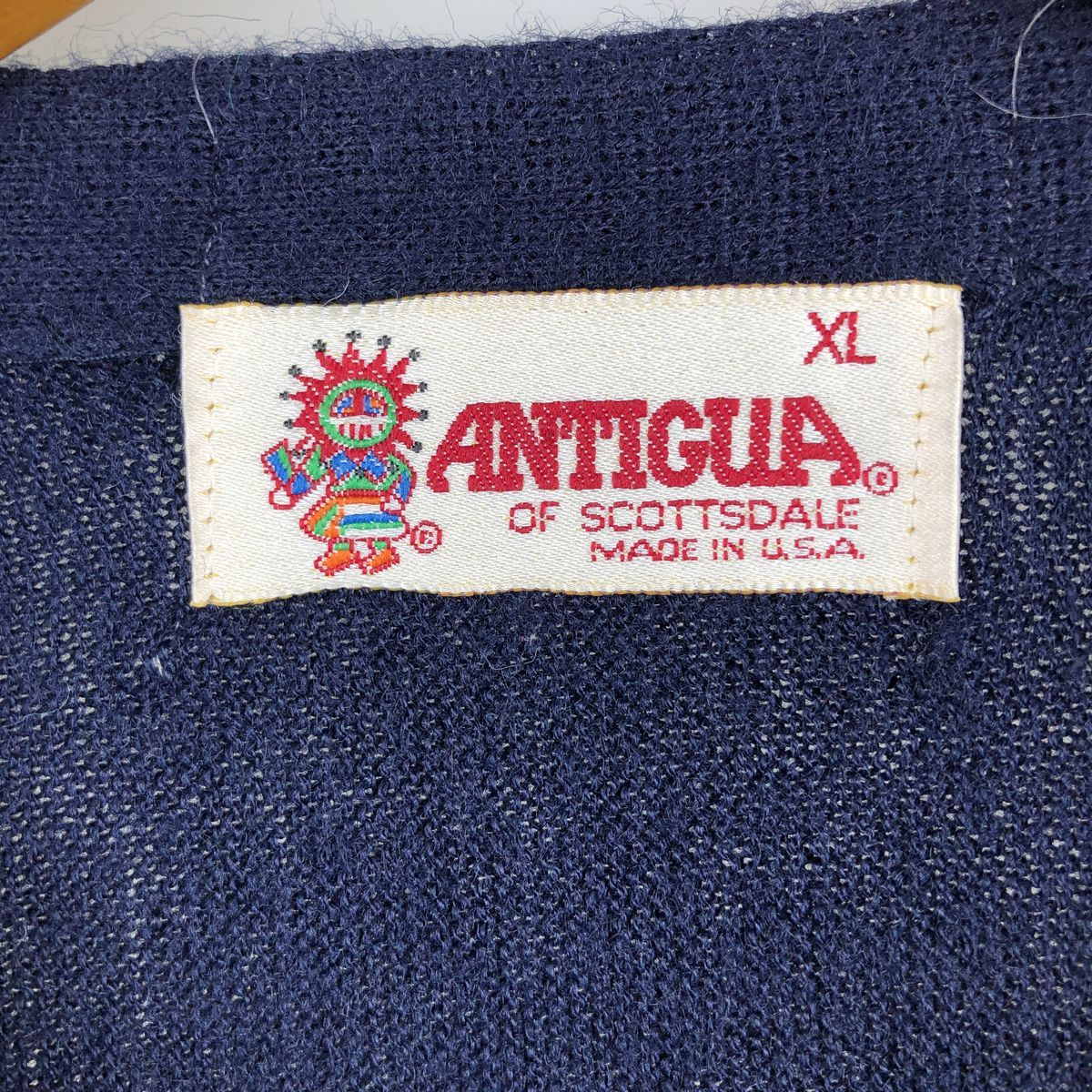古着 90年代 ANTIGUA アクリルニットカーディガン USA製 メンズXL相当 