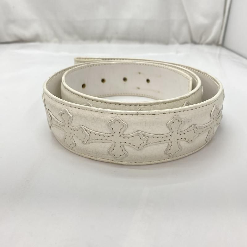 中古】クロムハーツ CHROME HEARTS 1.5 STRAP 白 ベルト クロムハーツ
