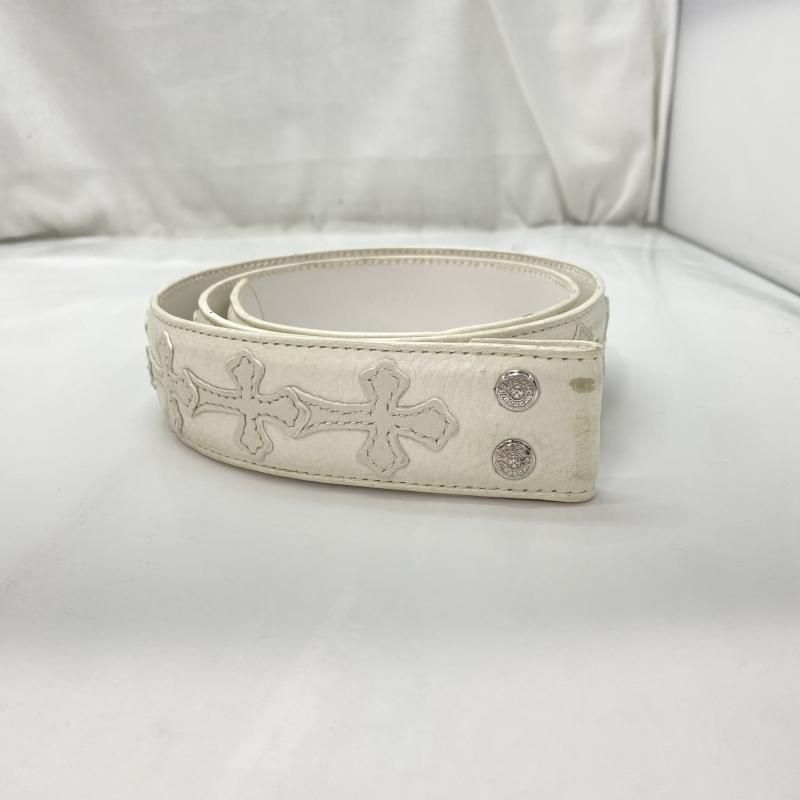 中古】クロムハーツ CHROME HEARTS 1.5 STRAP 白 ベルト クロムハーツ