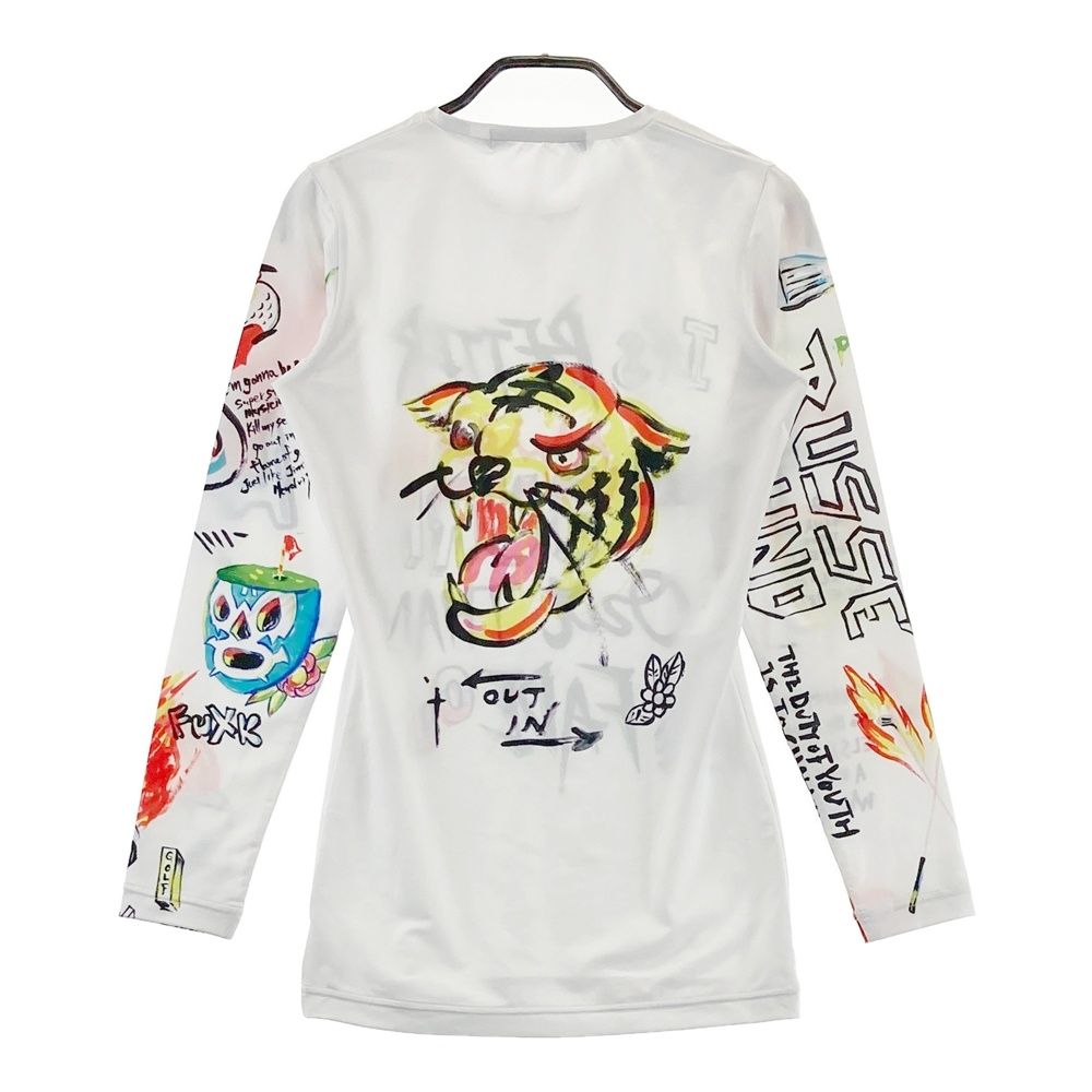 サイズ：F RUSSELUNO ラッセルノ 長袖Tシャツ ルチャ 総柄 ホワイト系