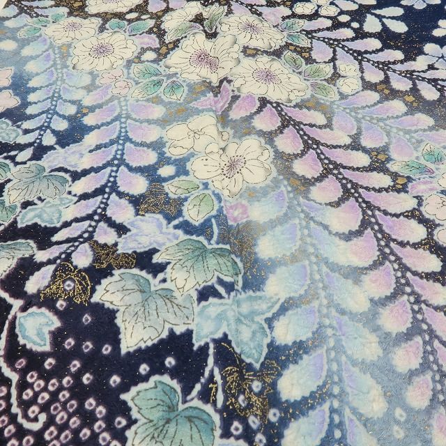 六花-RIKKA- 美品未着用 正絹 翠山工房 桐屋の辻が花 金通し 絞り