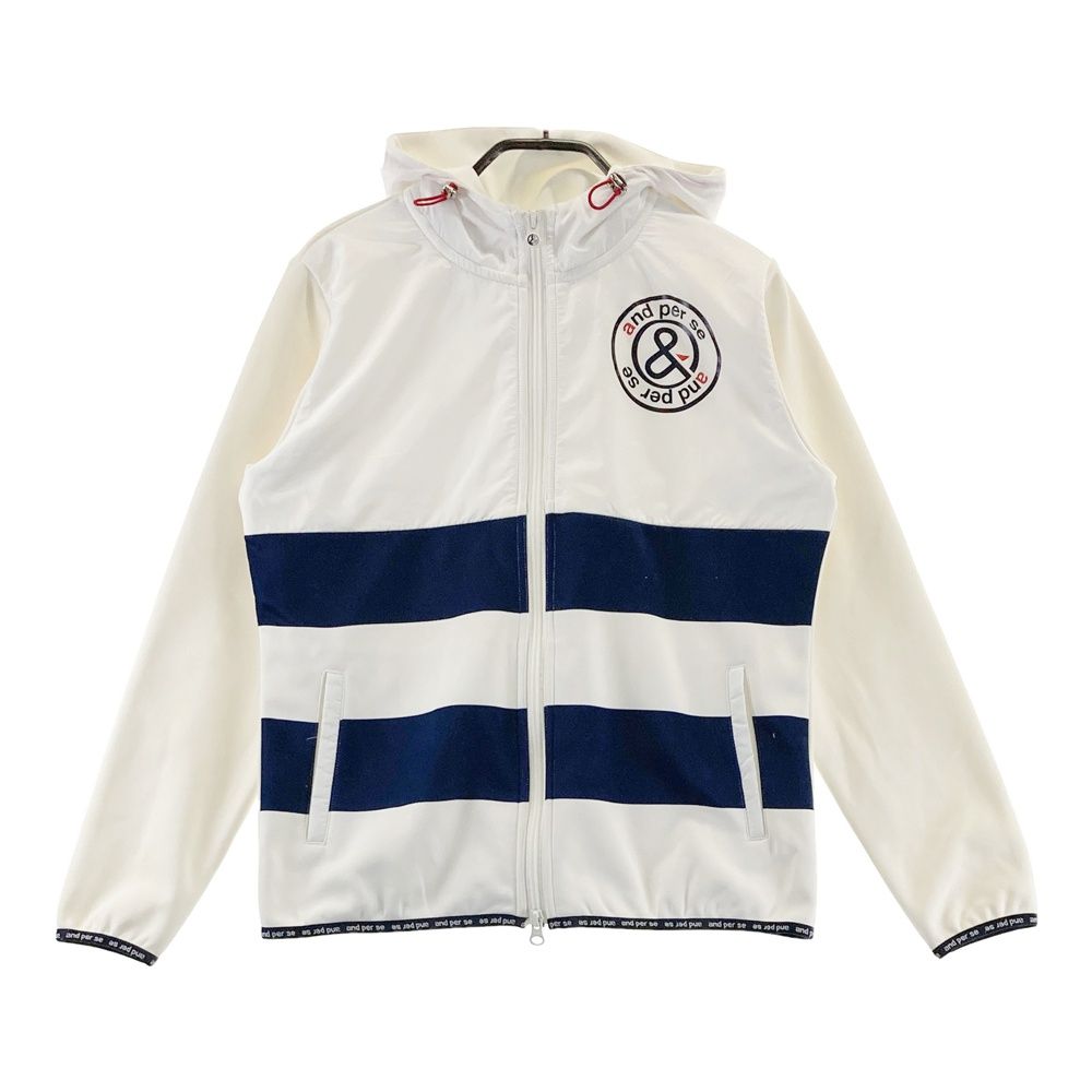 サイズ：M AND PER SE アンパスィ 裏起毛 切替 長袖 ジップパーカー