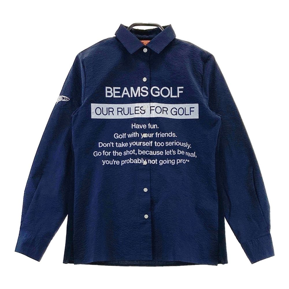 サイズ：S BEAMS GOLF ビームスゴルフ 長袖シャツ ネイビー系