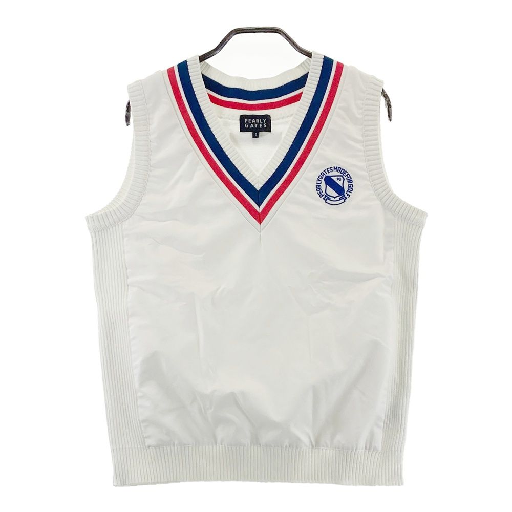 サイズ：2 PEARLY GATES パーリーゲイツ 切替 ニットベスト ホワイト系