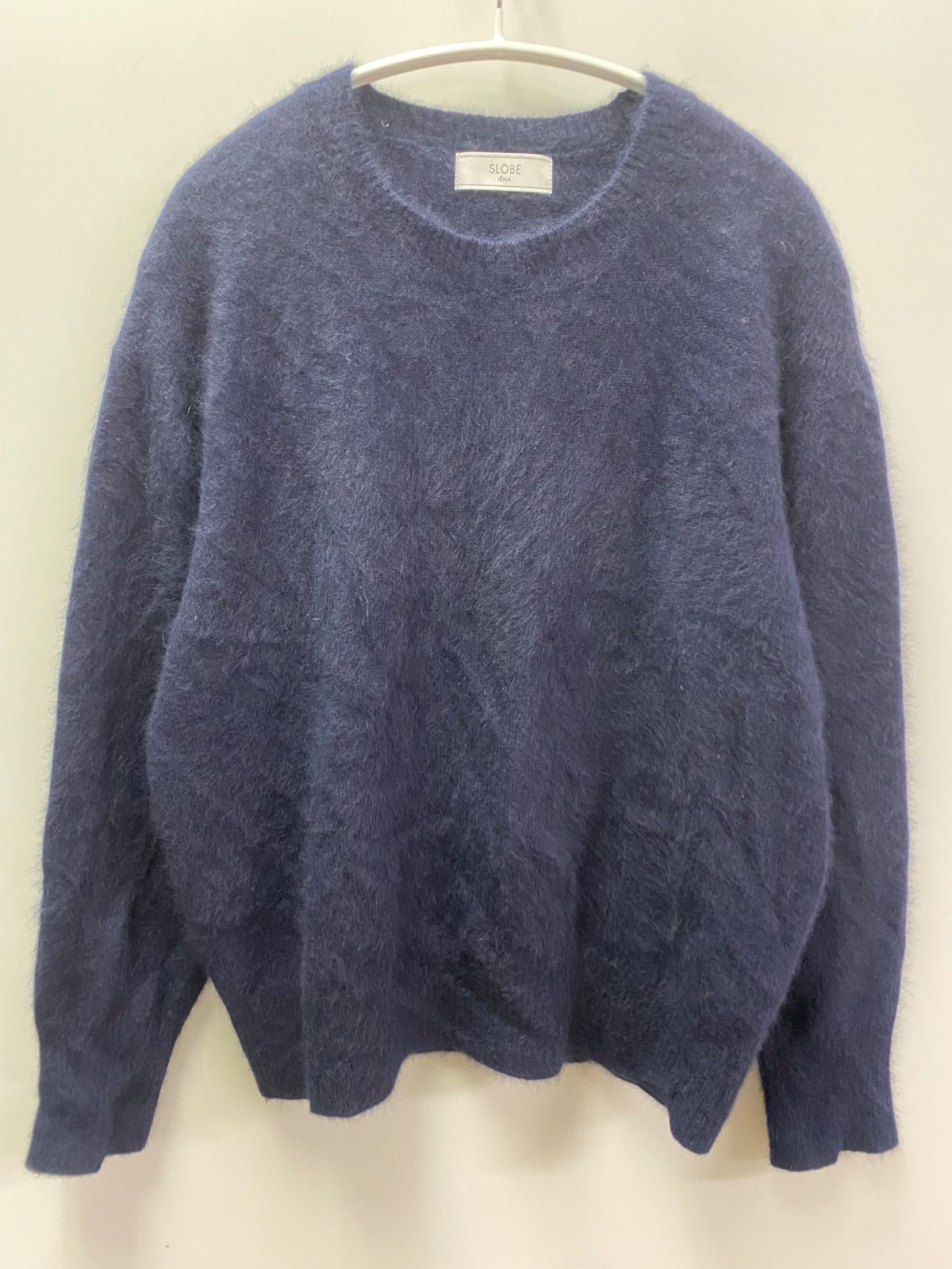 SLOBE IENA ネイビー 長袖セーター　フォックスカシミヤプルオーバー 追加》フォックスカシミヤプルオーバー（ニット／セーター）｜SLOBE