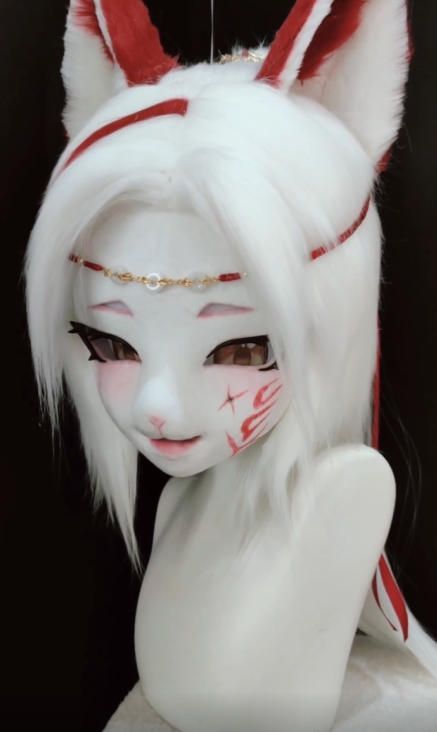 着ぐるみヘッド kigurumi NO.216 キツネ 白 ファースーツ 全頭ヘッド