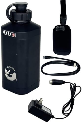 迅速に発送 VOLFISH ボルフィッシュ ダイワ シマノ 電動リール バッテリー 9600 mAh リチウムイオン 大容量 時計付き 軽量 コンパクト ポーチ付き 16076 a 7 f