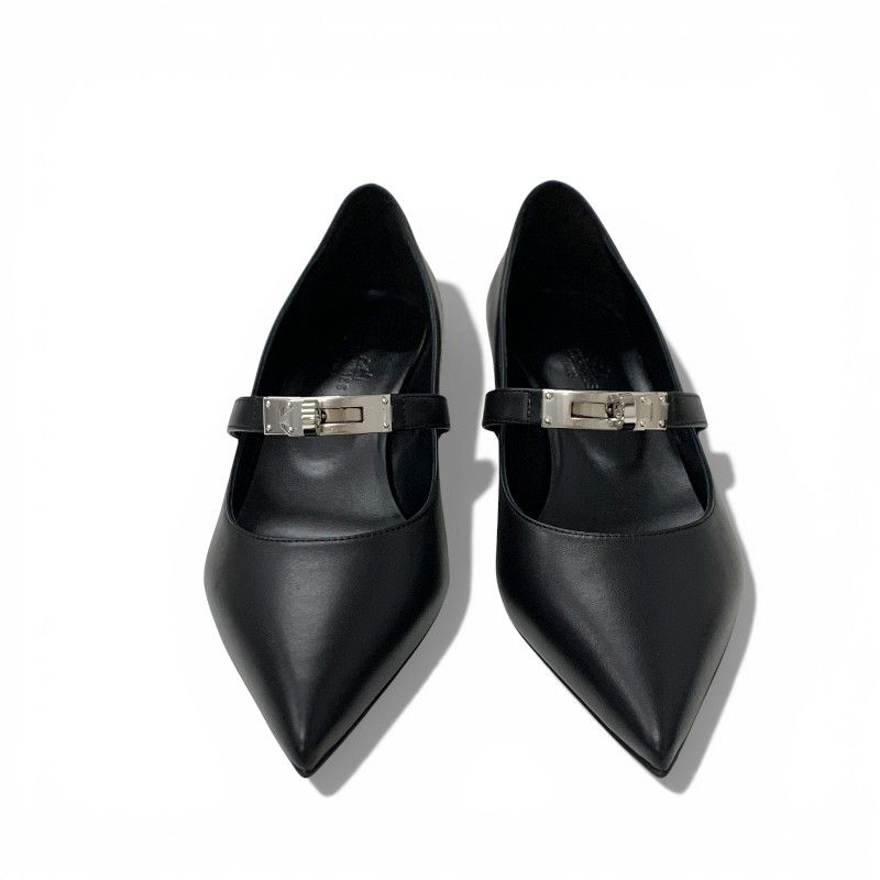 エルメス HERMES キアラ40 パンプス 靴 シューズ レザー ブラック