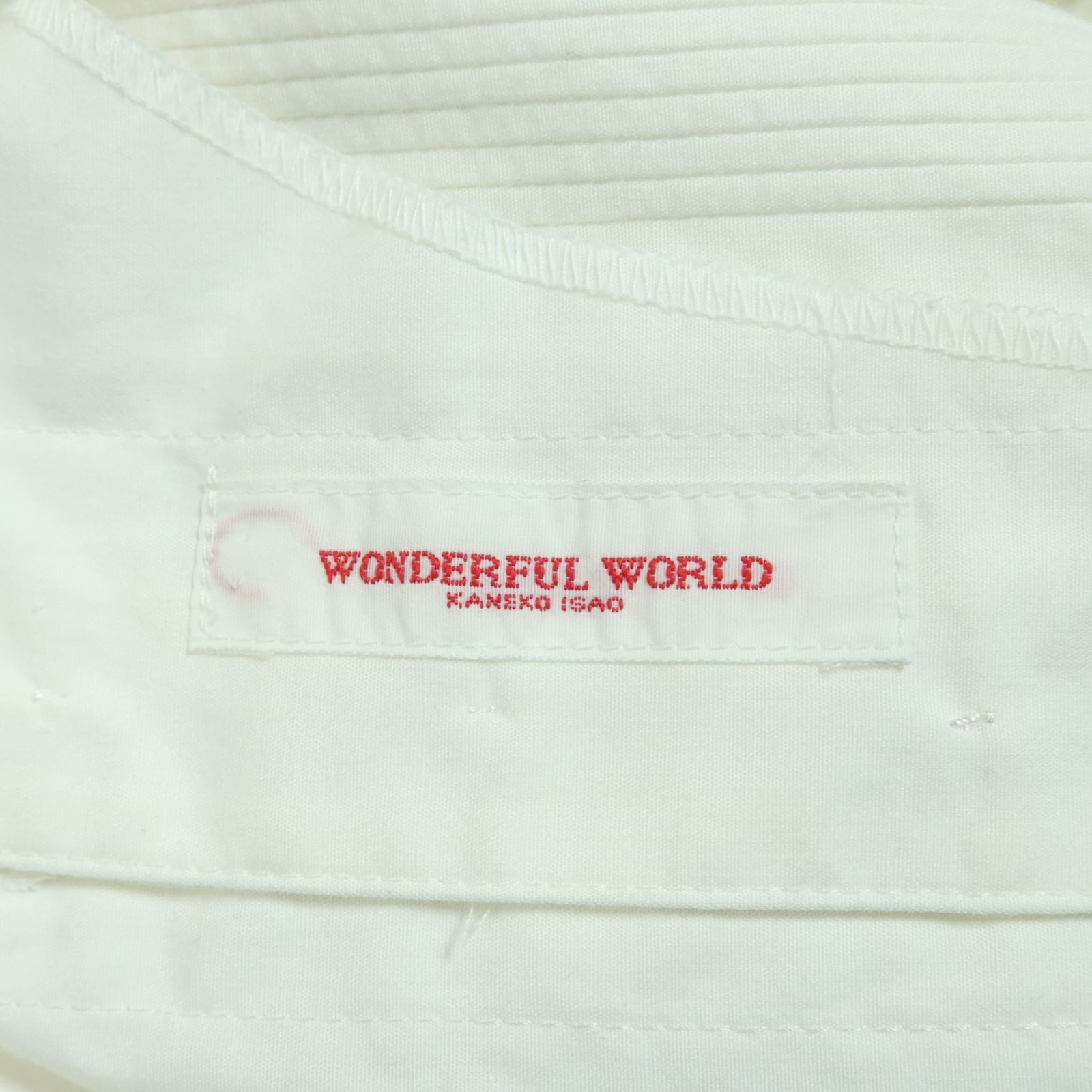 ワンダフルワールド カネコイサオ☆刺繍付きブラウス 白系 前開き