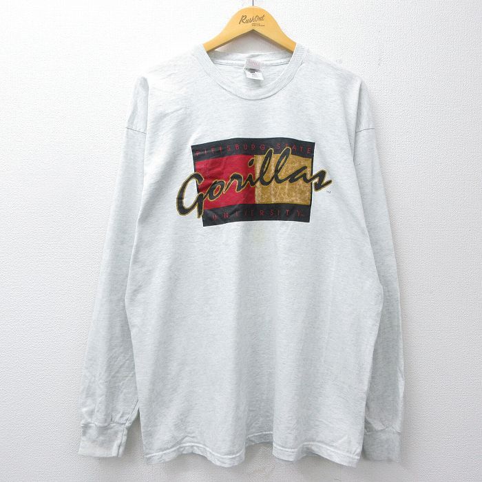 CG DESIGN　長袖カットソー　90sビンテージ　USA製　XLサイズ XL/古着 フルーツオブザルーム 長袖 ビンテージ Tシャツ メンズ 90年代