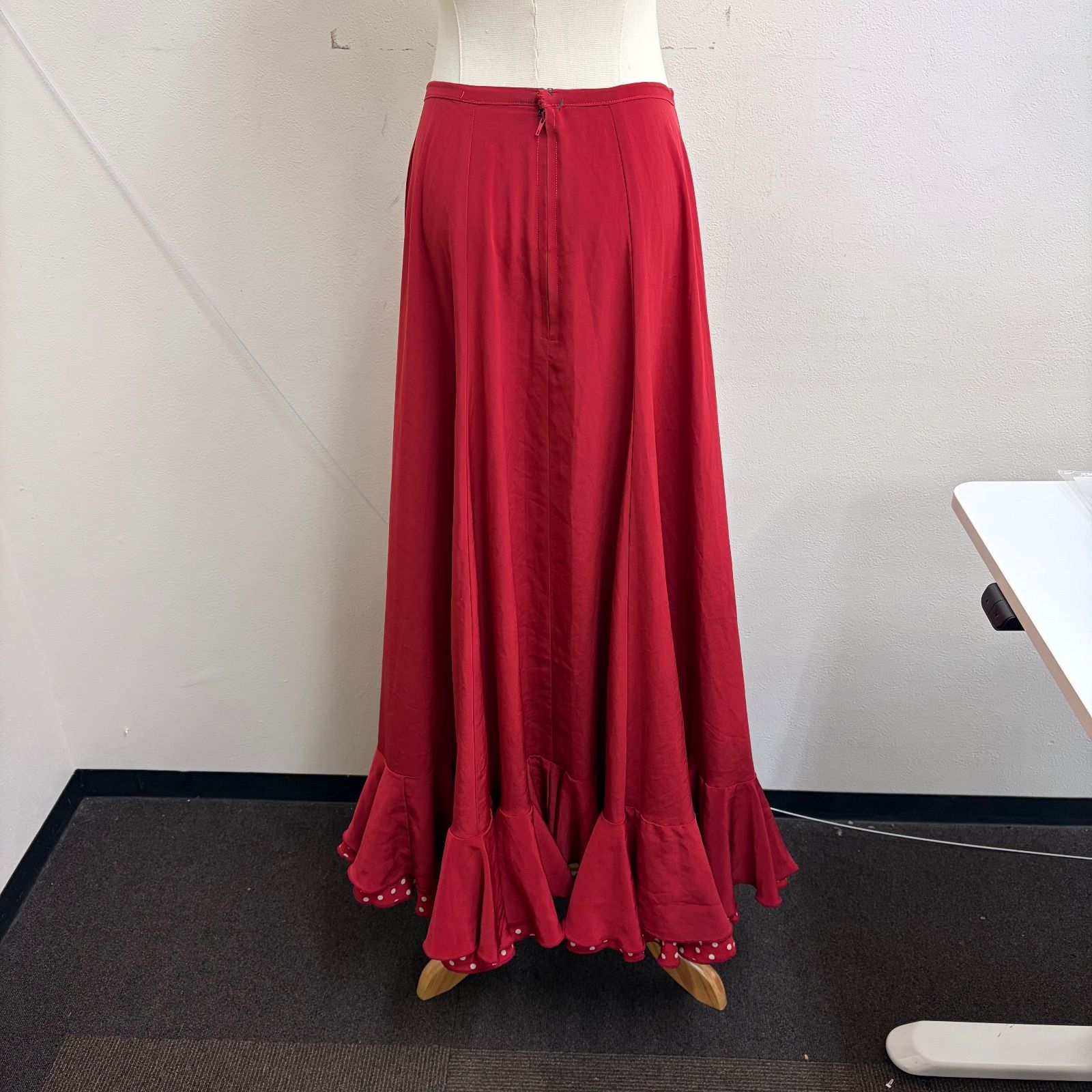 フラメンコ衣装 スカート ファルダ 赤 レッド ドット フリル - メルカリ
