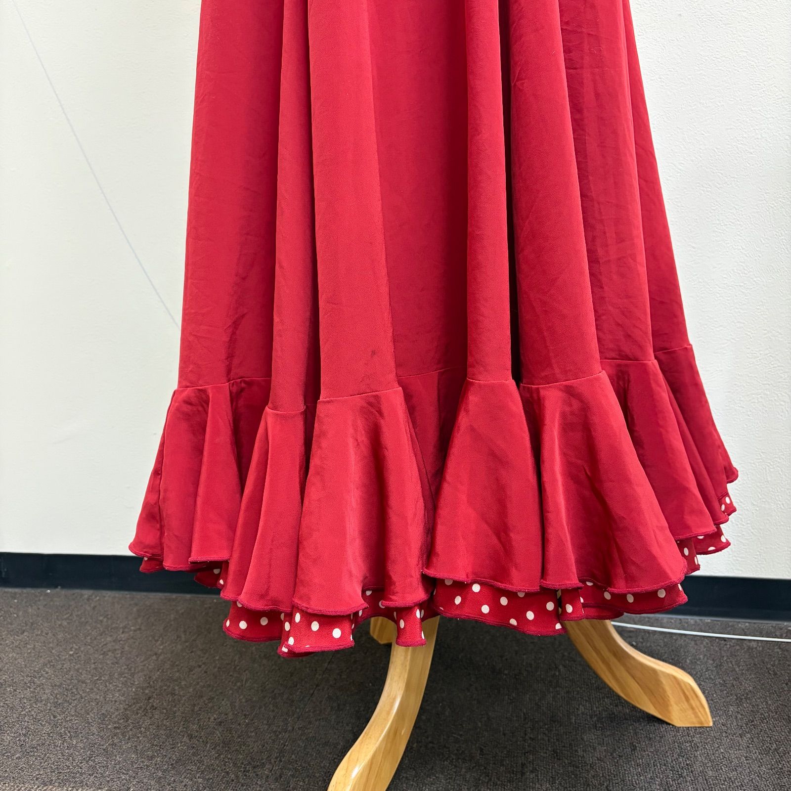 フラメンコ衣装 スカート ファルダ 赤 レッド ドット フリル - メルカリ