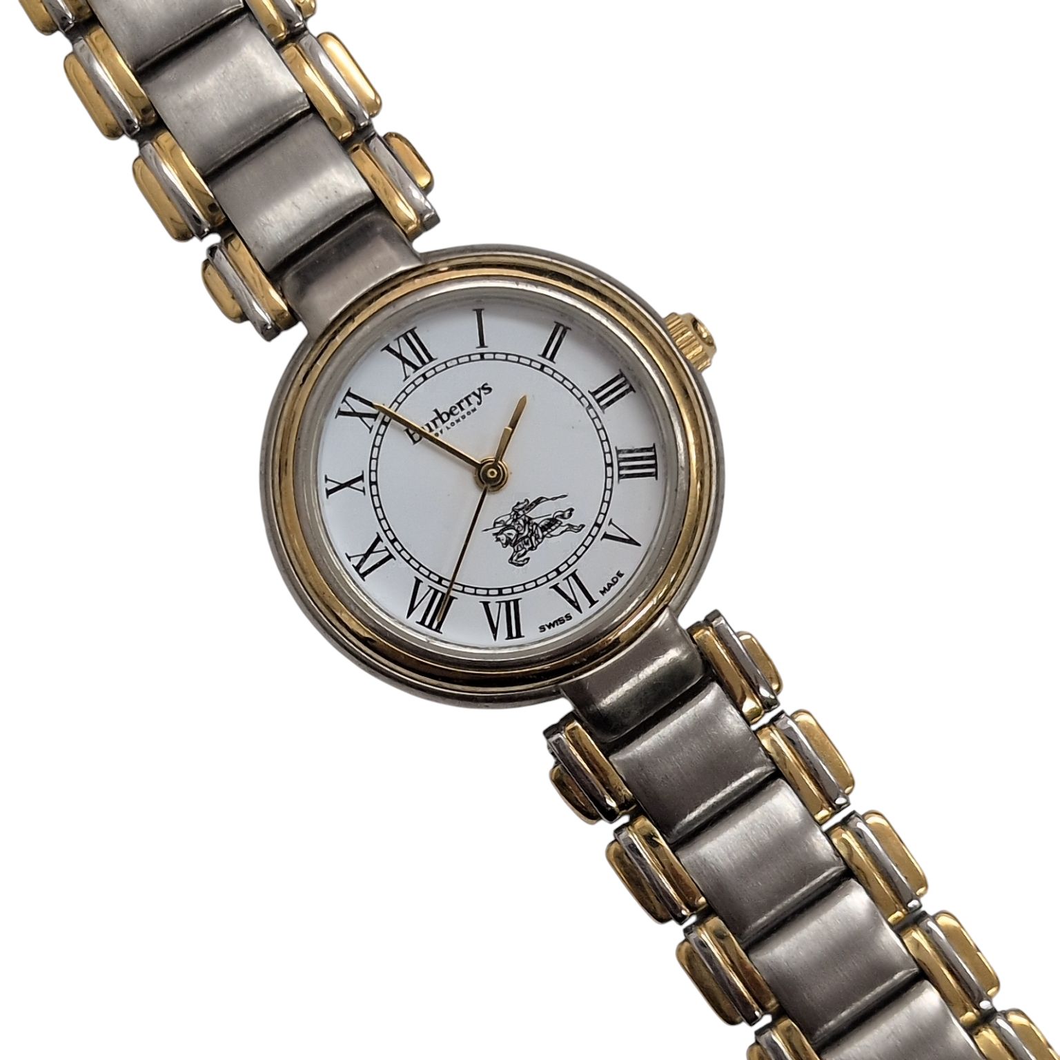 正規品 Burberrys バーバリー ゴールド コンビ 腕時計 ヴィンテージ】Burberrys バーバリーズ 腕時計 コンビ ローマ文字盤