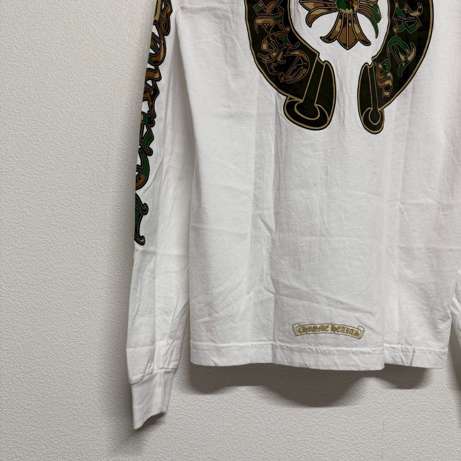 CHROME HEARTS 希少　カモフラ ホースシュー長袖 ロンT CHROME HEARTS Horse Shoe クロムハーツ ホースシュー カモフラ柄 白