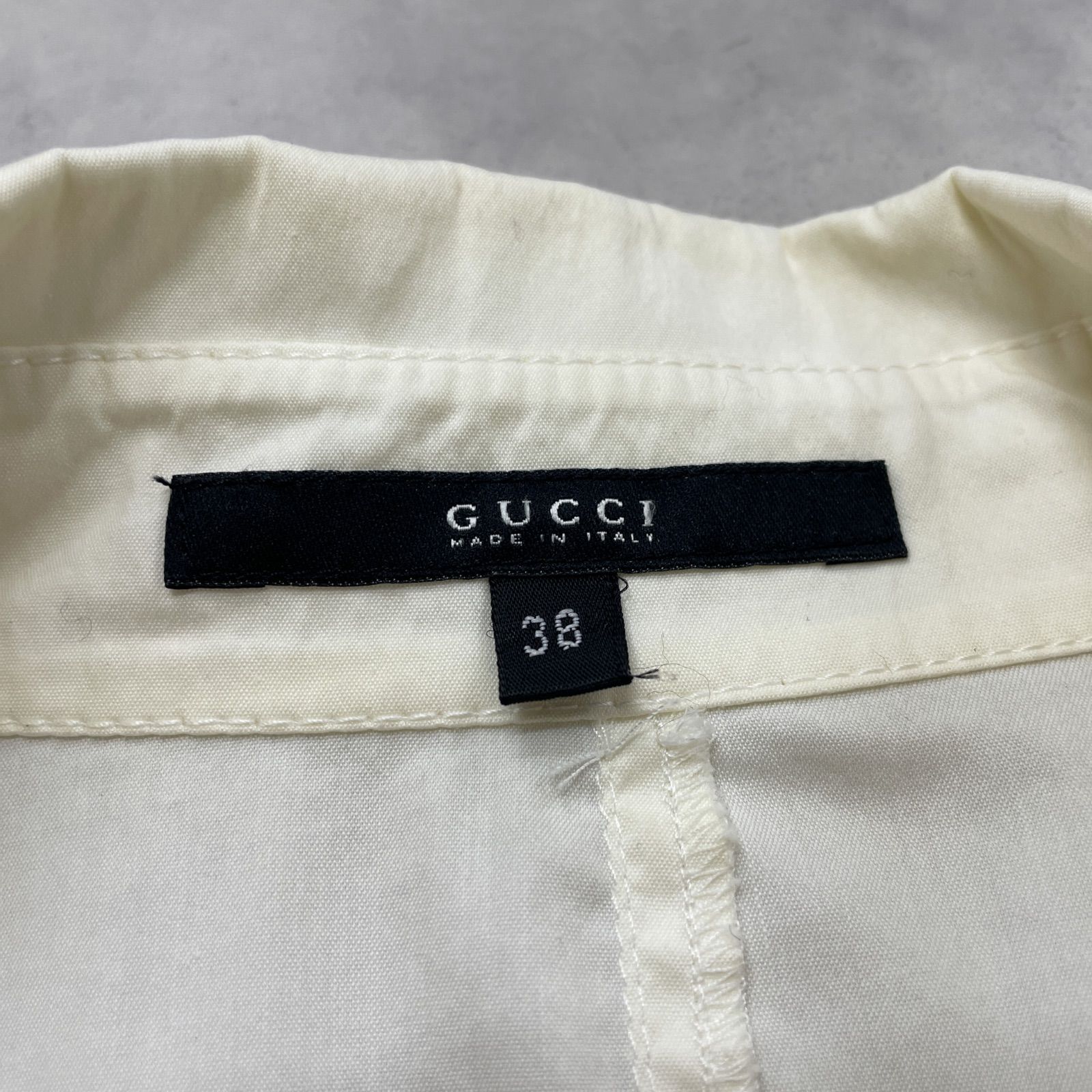 GUCCI グッチ トムフォード期 シャツ 袖スリット コットン ナイロン 