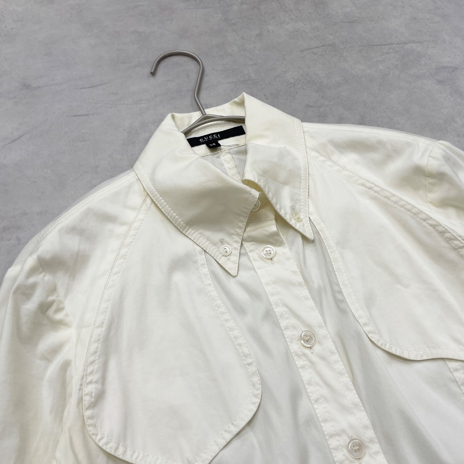 GUCCI グッチ トムフォード期 シャツ 袖スリット コットン ナイロン 