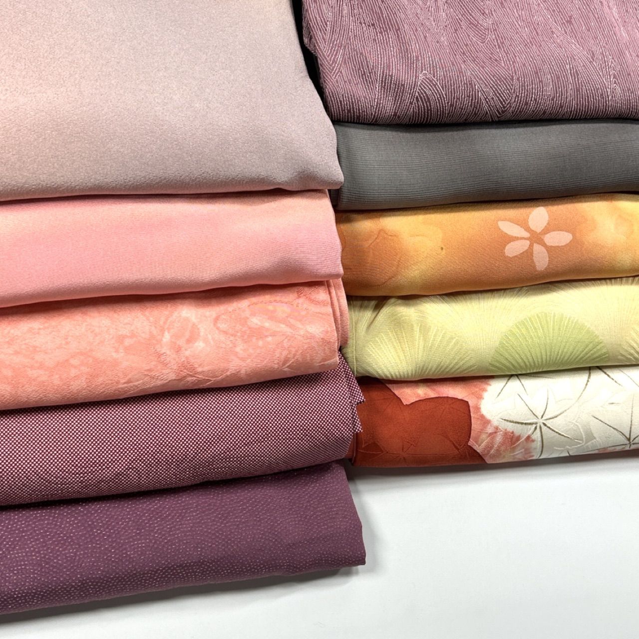 小紋 10枚 正絹 着物まとめ売り 同梱購入歓迎 リメイク用 着付け練習用