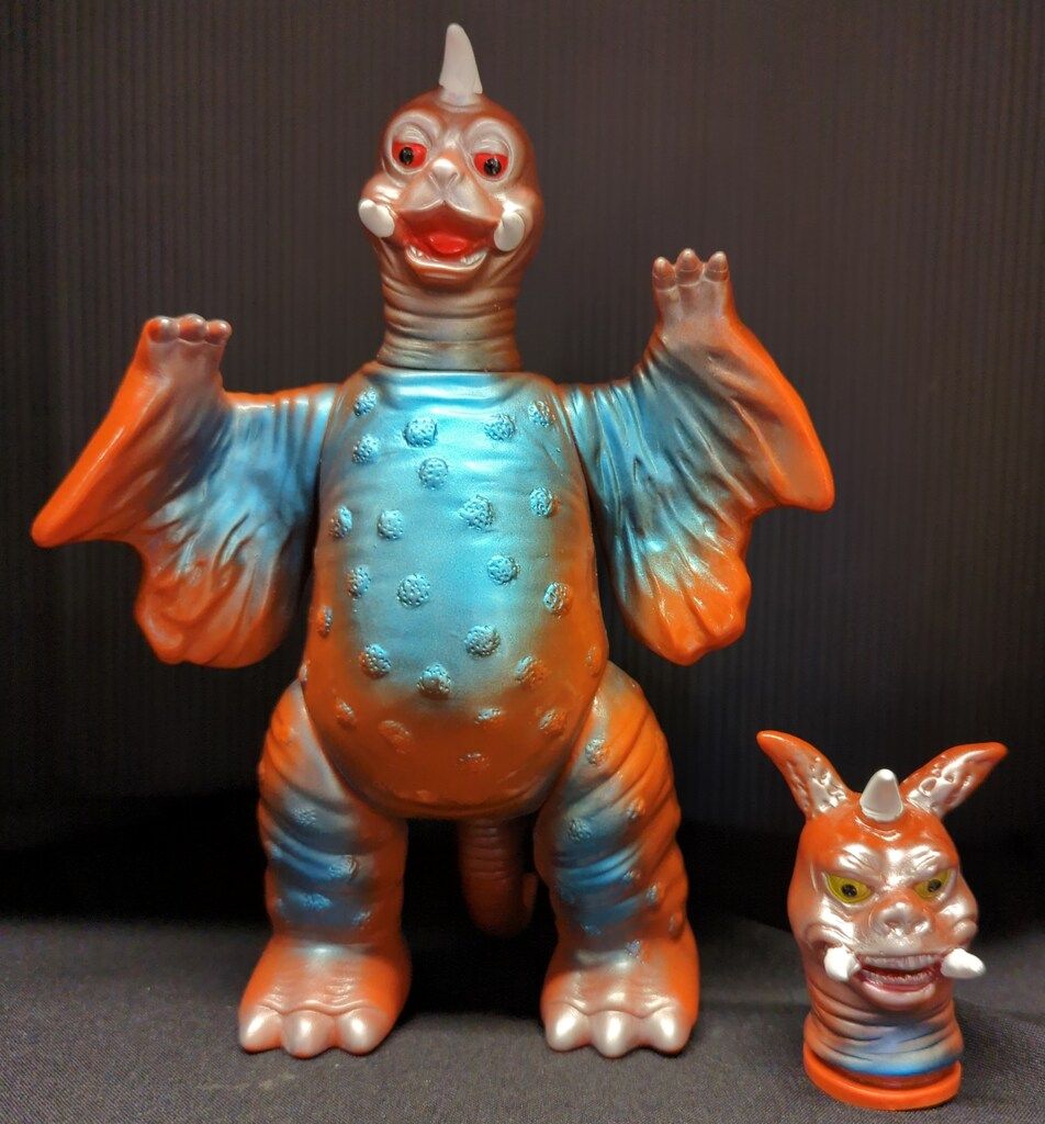 ブルマァク 復刻版チャンドラー【ペギラヘッド付き】袋付き新同品 ブルマァク 復刻版怪獣シリーズ ウルトラマン チャンドラー ペギラの頭