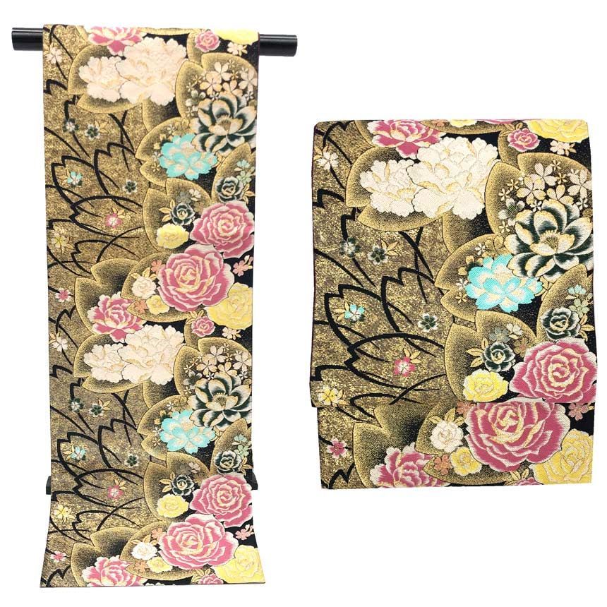 京やD034 正絹 振袖 絹100％ 大きなサイズ トールサイズ 裄長め 身丈