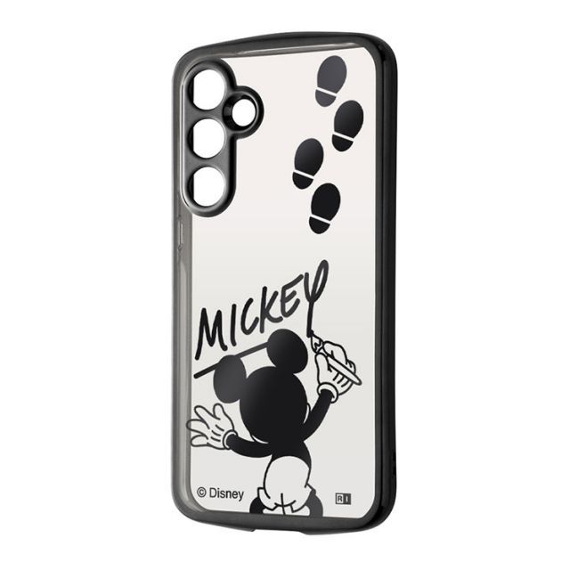 Galaxy A55 5G Case Disney Mickey Clear Black Metallic Sign Character Goods Transparent Camera Protective Smartphone Cover Air Cushion Soft TPU Galaxy [Ships within 7 Business Days by Yu-Packet]