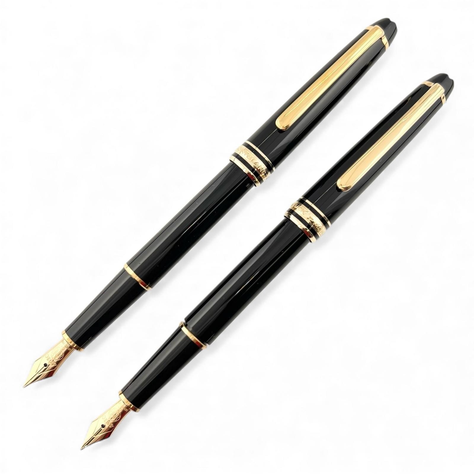 モンブラン マイスターシュテュック クラシック ペン先14 K 2本セット 万年筆 ブラック ゴールド 箱 ケース付き ドイツ製 メンズ