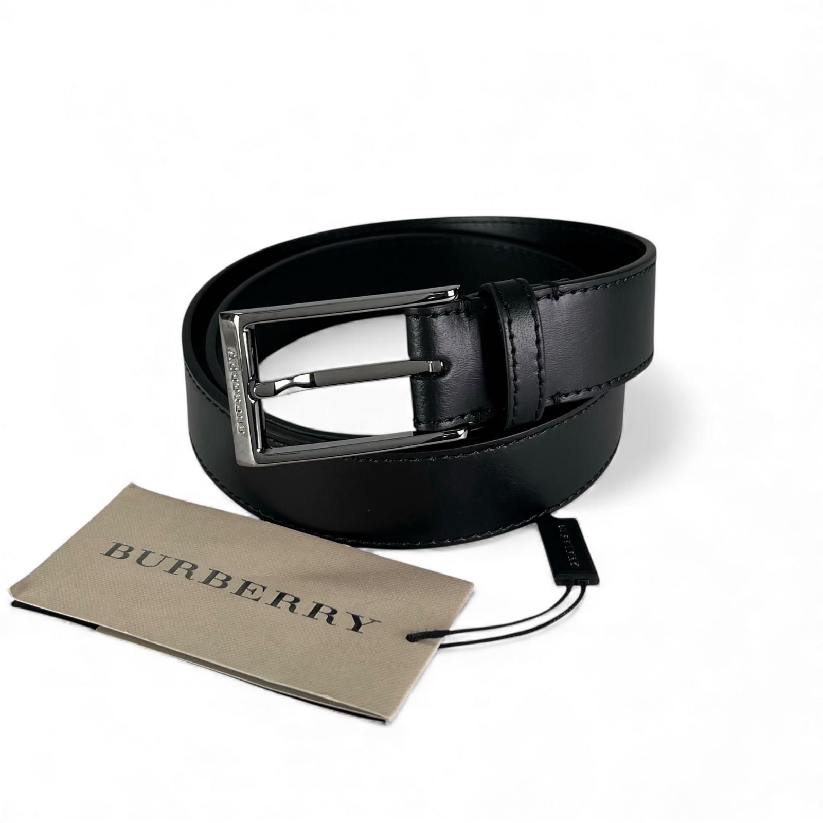 未使用品△BURBERRY バーバリー ロゴ刻印入り シングルピンバックル