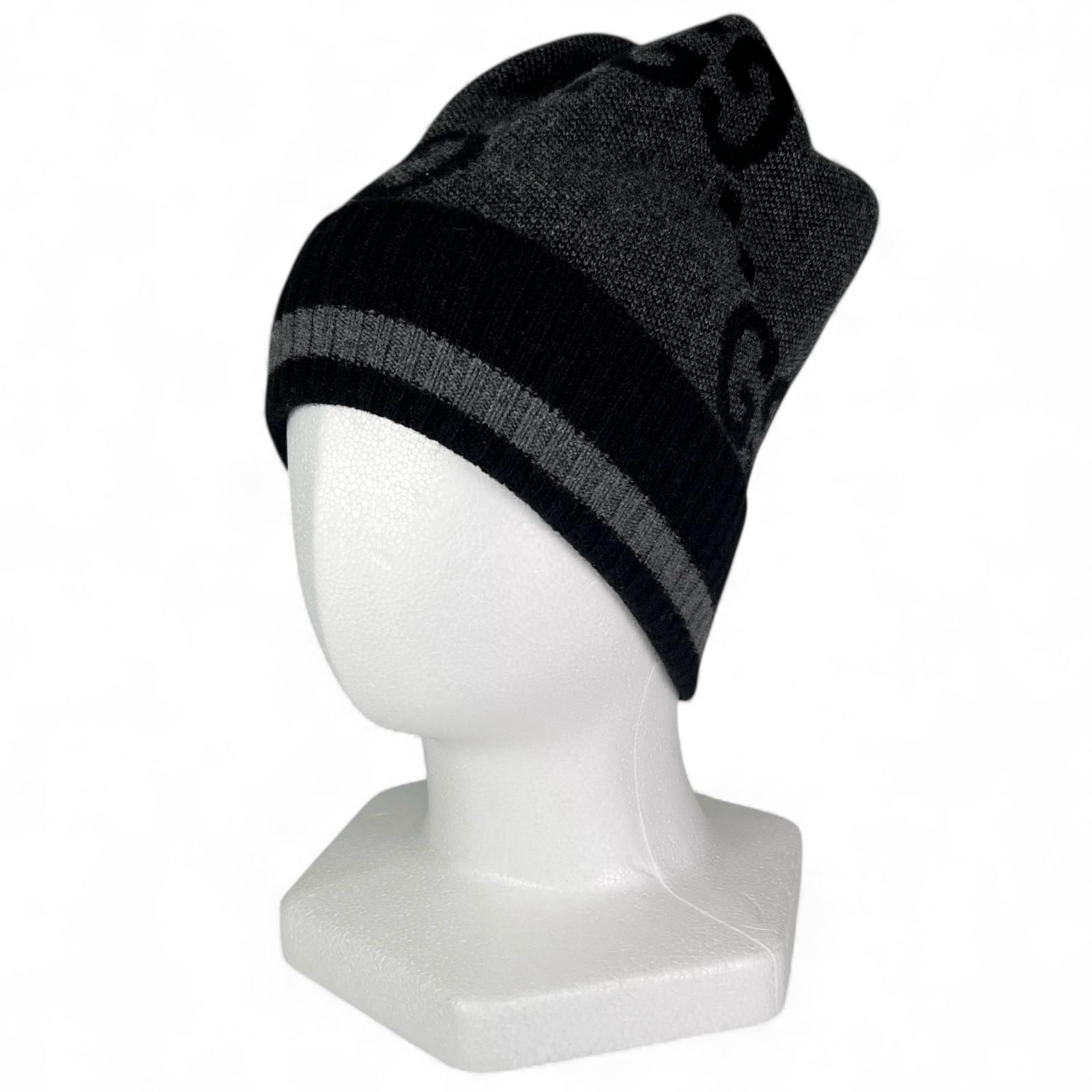 未使用品△GUCCI グッチ 676827 カシミヤ100％ GG ニットキャップ 帽子