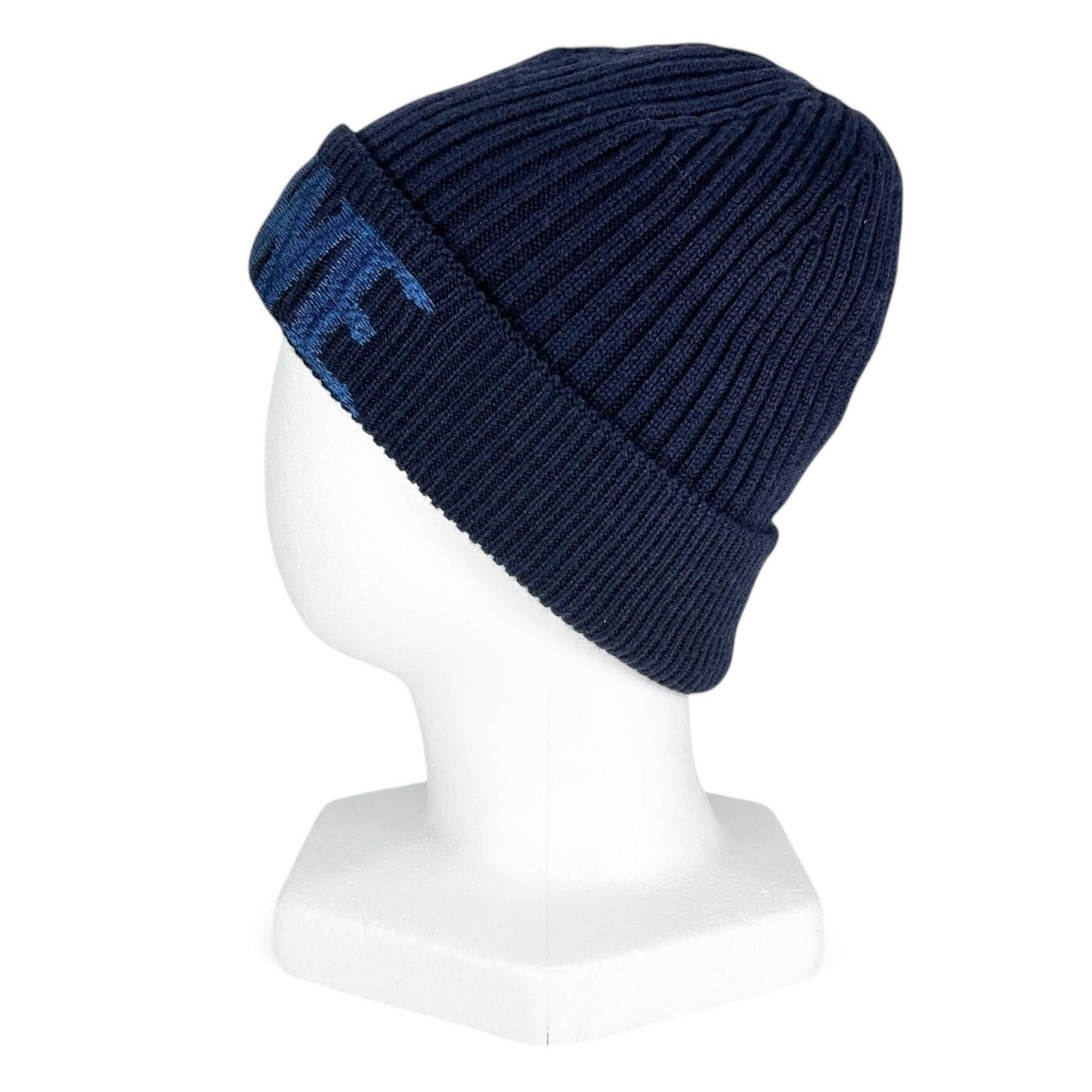 最終値下げ　美品 LOEWE バイカラー ニット帽　ビーニー　ネイビー 最終値下げ 美品 LOEWE バイカラー ニット帽 ビーニー ネイビー