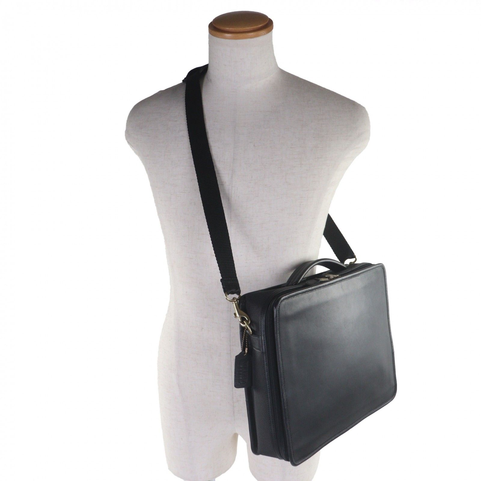 美品▽COACH コーチ 0539 レザー ナイロン 2WAY ビジネスバッグ PC