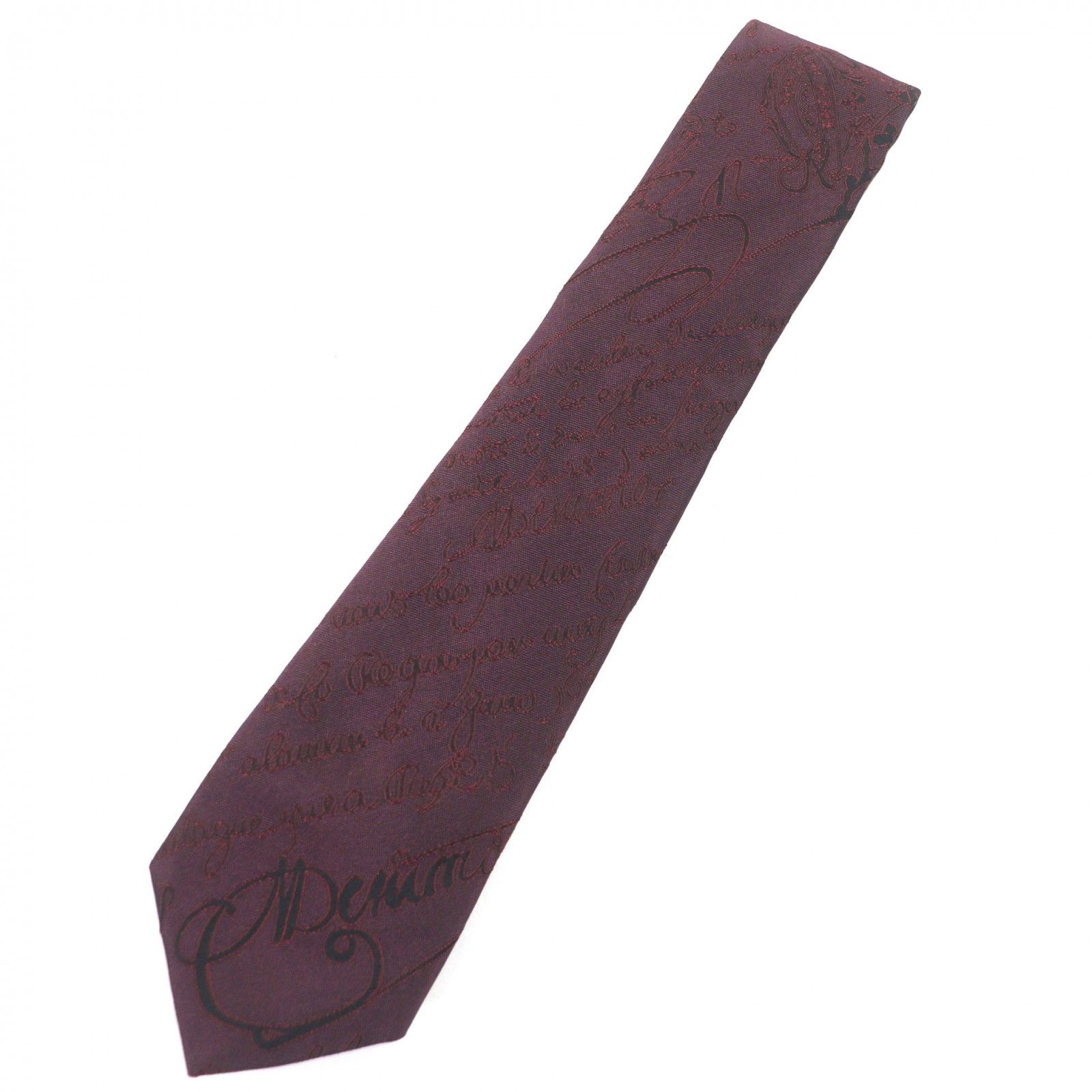 極美品▽BERLUTI ベルルッティ シルク100% カリグラフィ ネクタイ