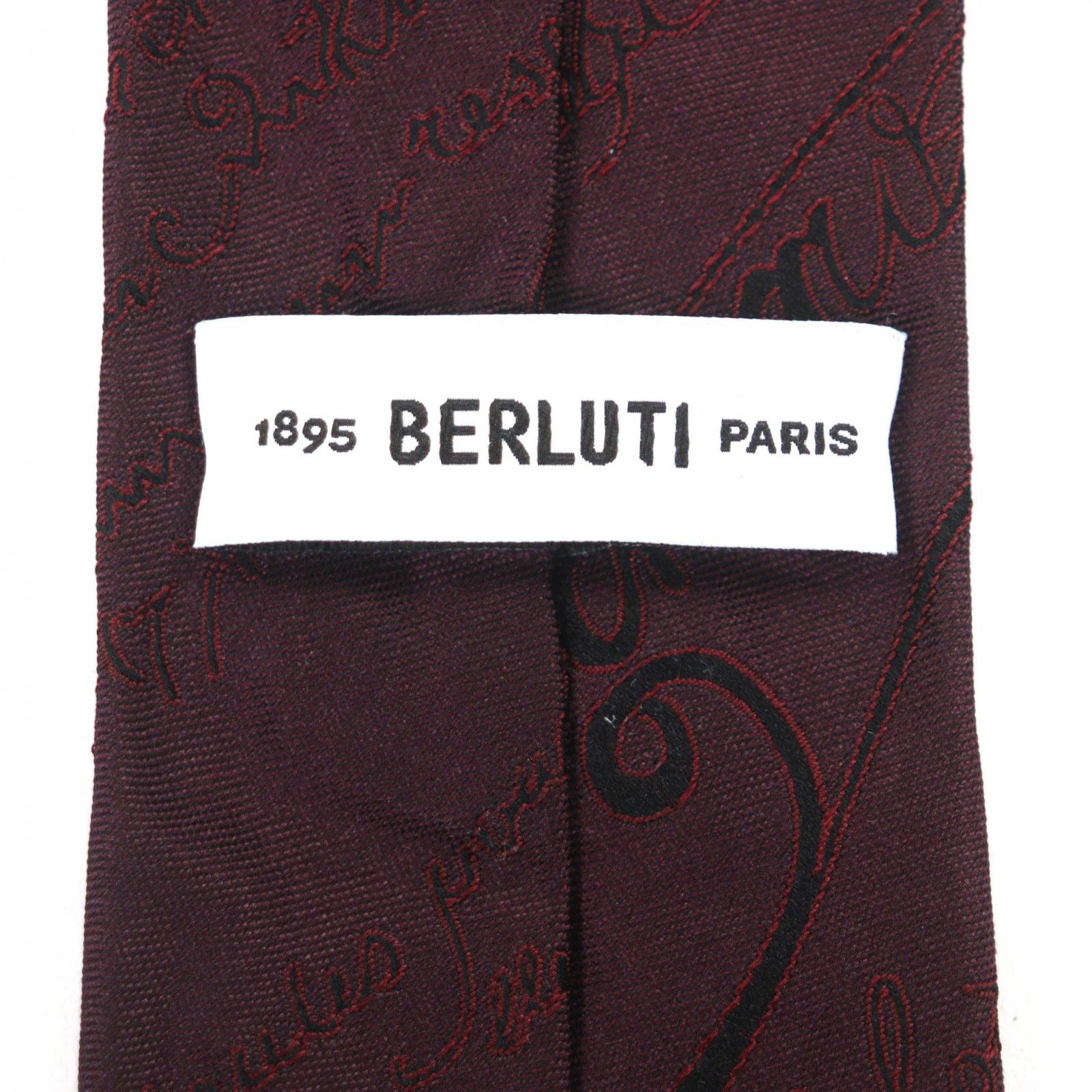 極美品▽BERLUTI ベルルッティ シルク100% カリグラフィ ネクタイ