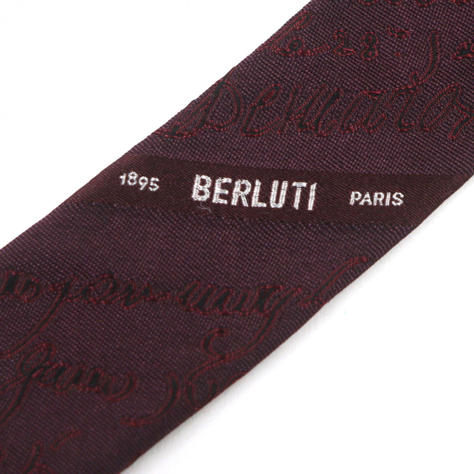 極美品▽BERLUTI ベルルッティ シルク100% カリグラフィ ネクタイ