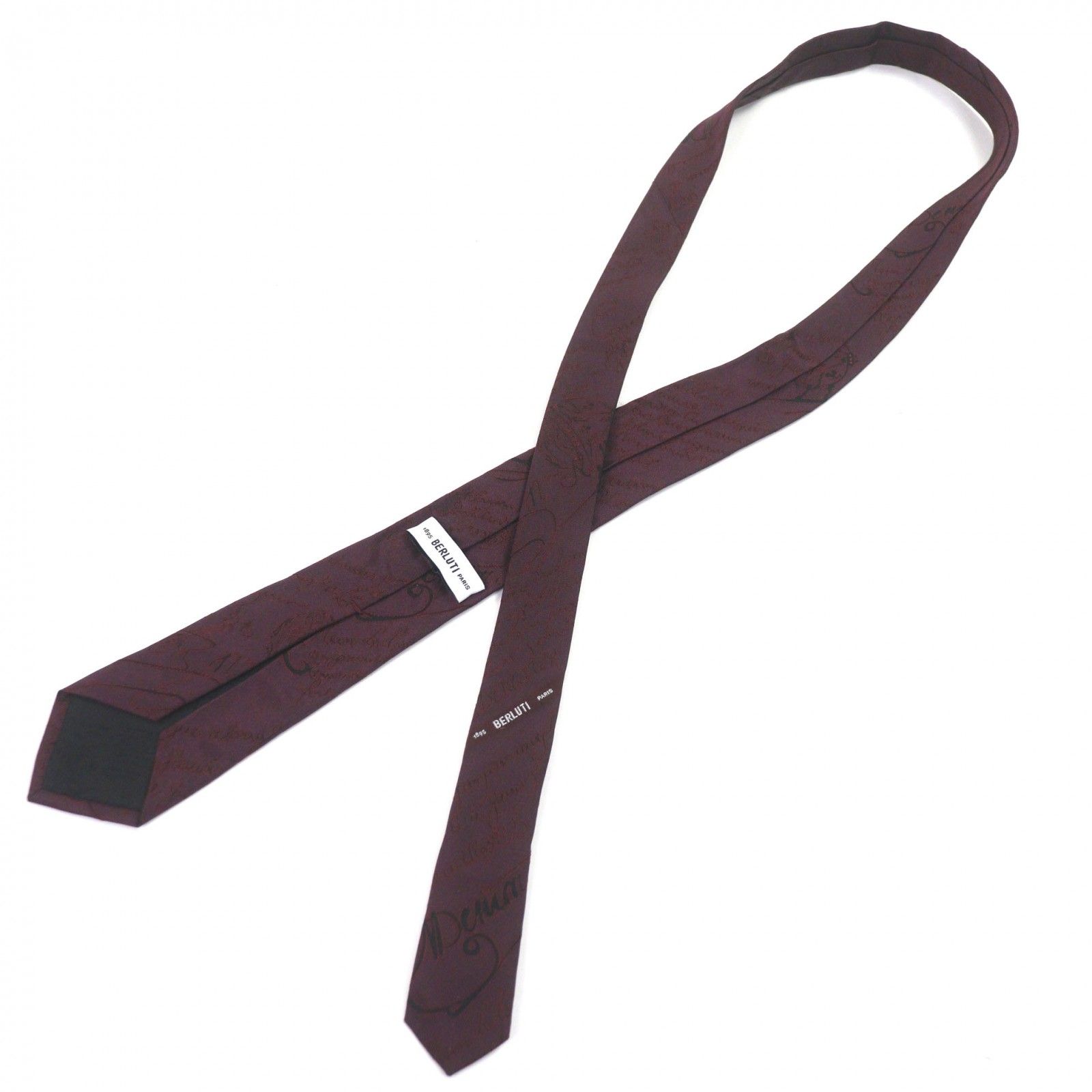 極美品▽BERLUTI ベルルッティ シルク100% カリグラフィ ネクタイ
