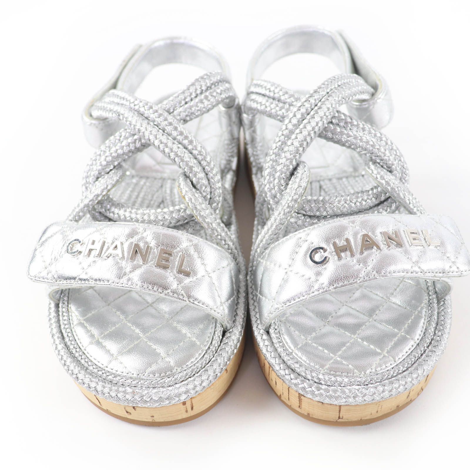 CHANEL シャネル ココマーク ミュール サンダル シルバー シャネル CHANEL バイカラー ミュール ココマーク シルバー シャネル