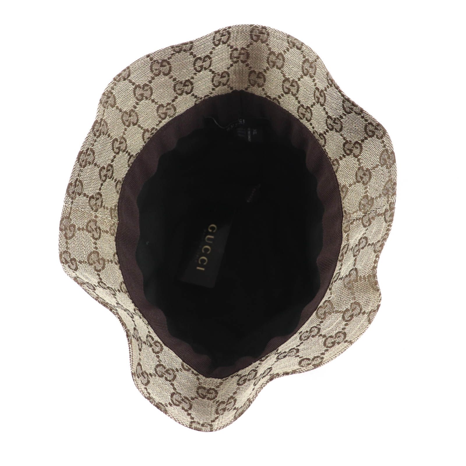 美品 GUCCI グッチ シェリーライン バケットハット GG柄 ベージュ 未使用品☆GUCCI グッチ ロゴ金具付 GGキャンバス シェリーライン