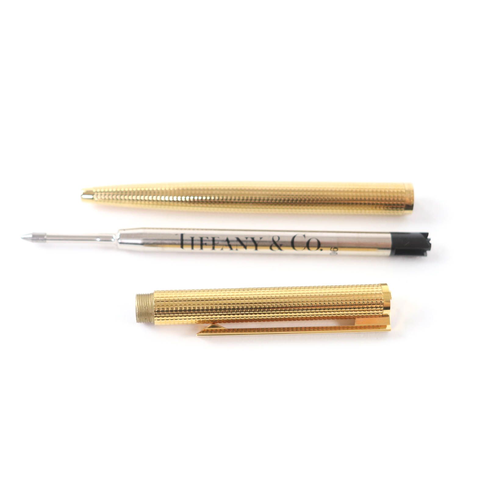 極美品☆TIFFANY&Co. ティファニー ロゴ入り Tクリップ GP ボールペン