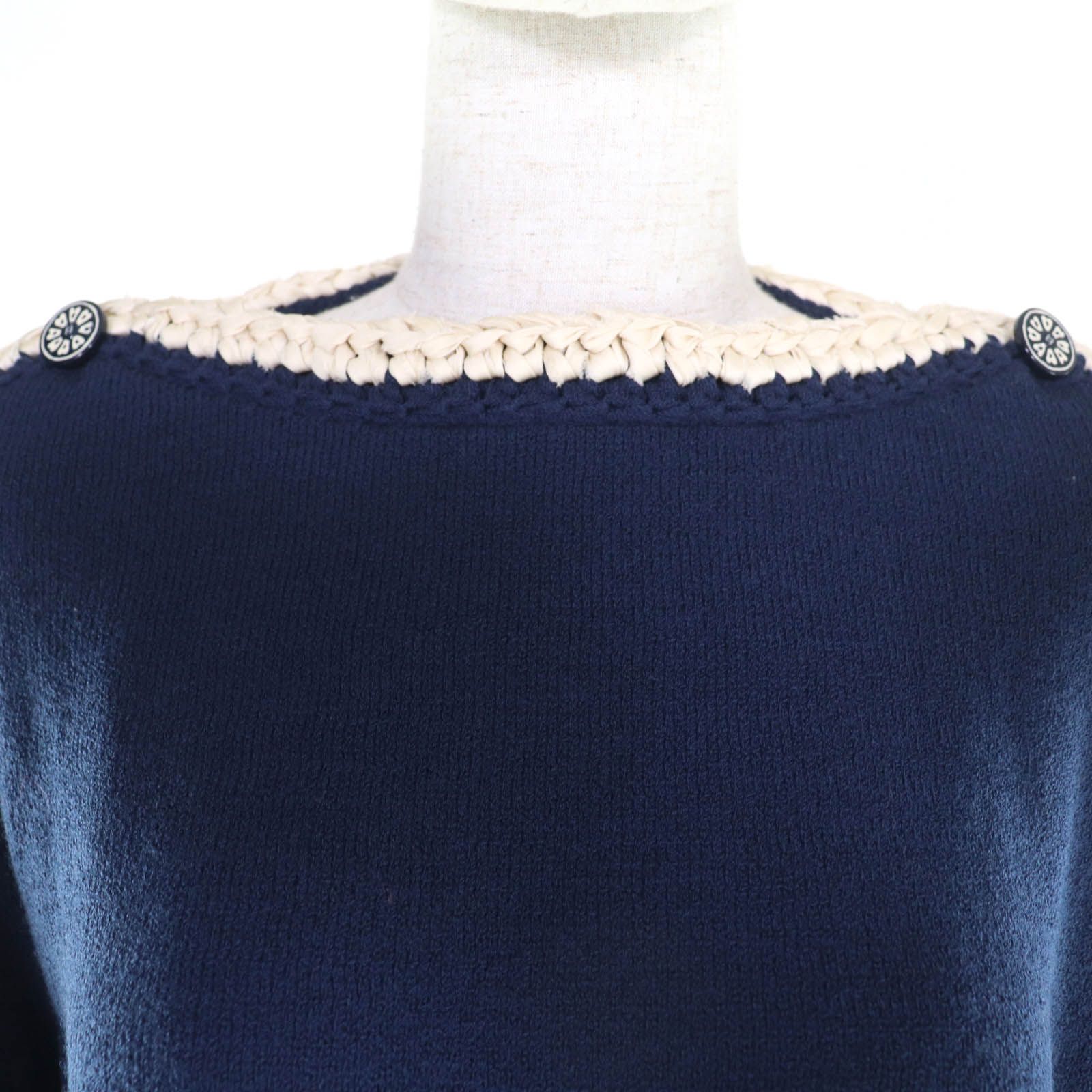 美品☆CHANEL シャネル P53333 ウール100％ ココマークボタン付 長袖