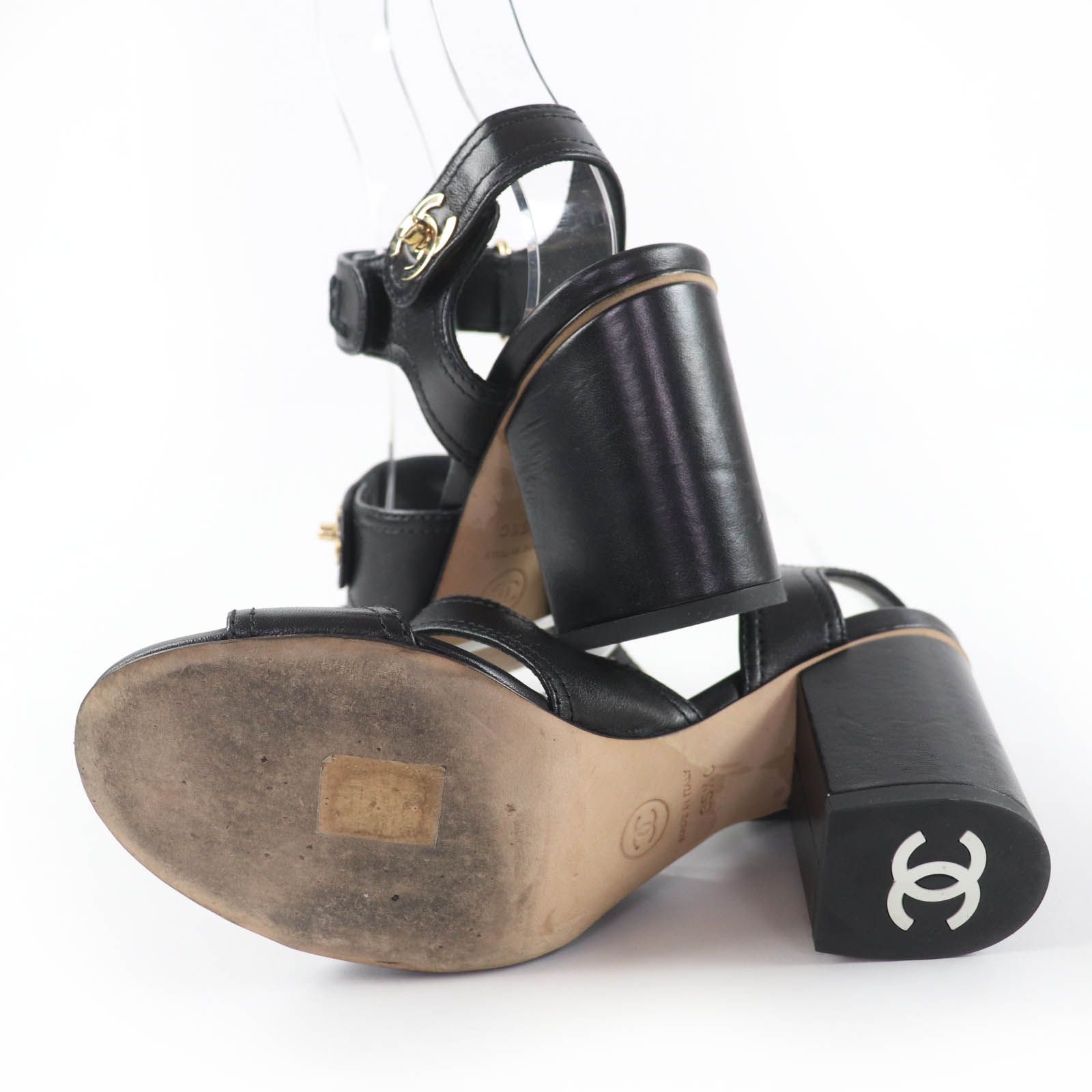 美品☆CHANEL シャネル G37387 ココマーク ターンロックサンダル