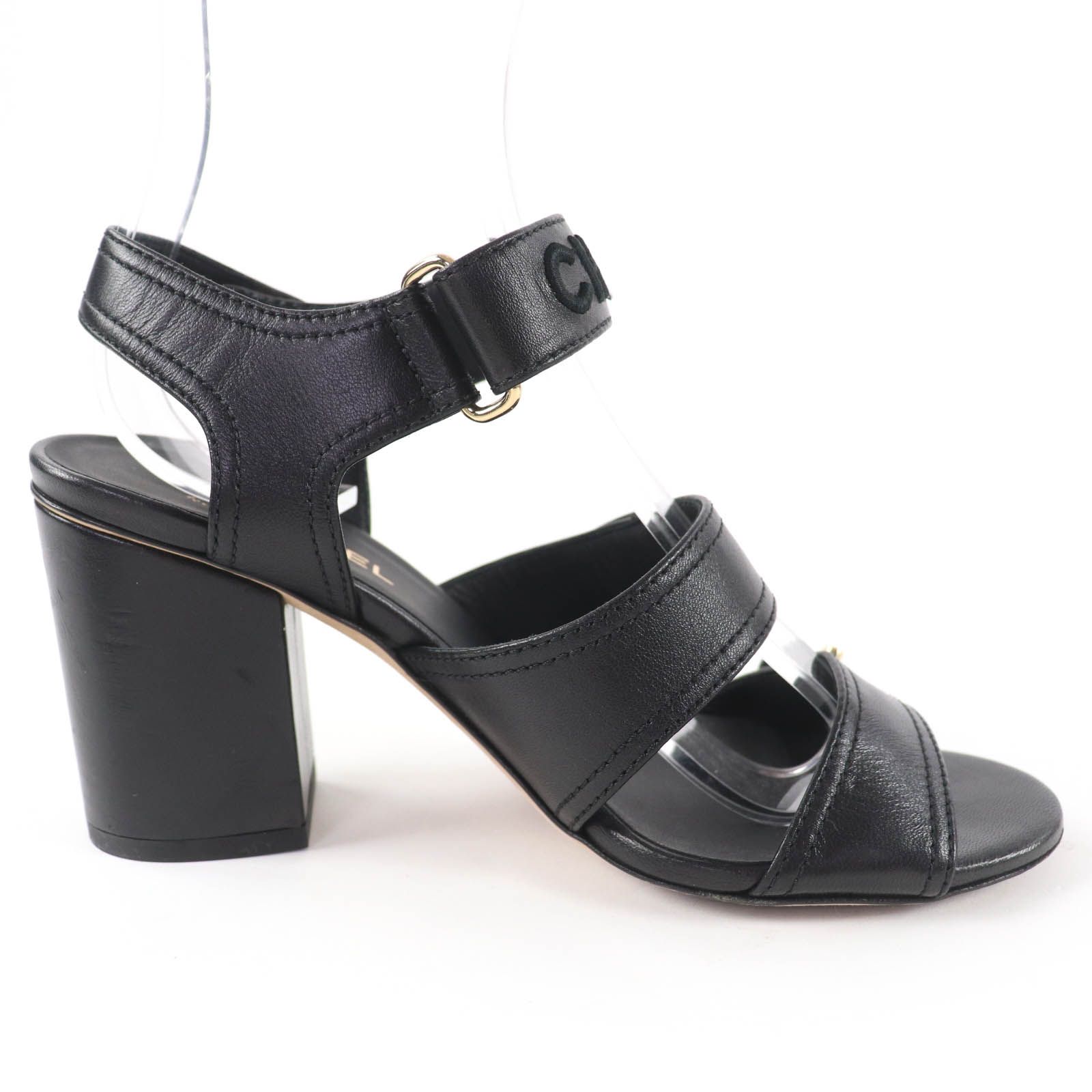 美品☆CHANEL シャネル G37387 ココマーク ターンロックサンダル