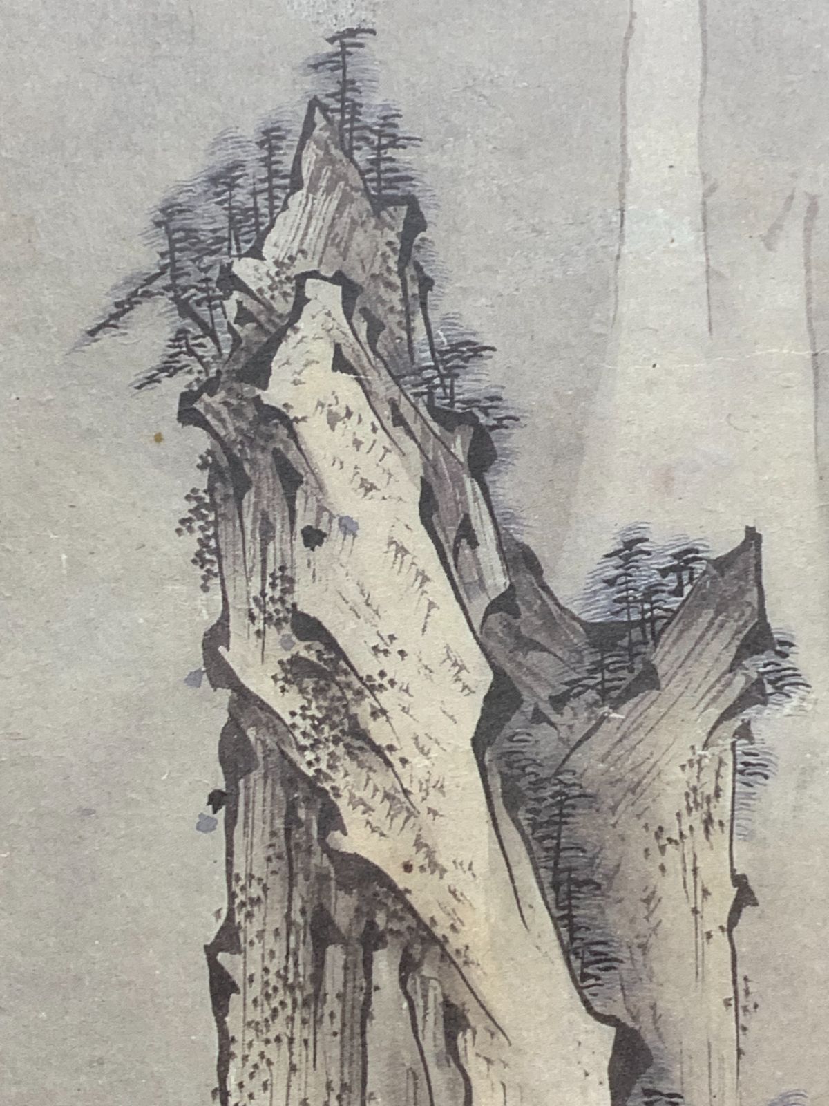 掛け軸】266 狩野芳崖「月夜山水図」複製画 フェノロサと親交 長門の人