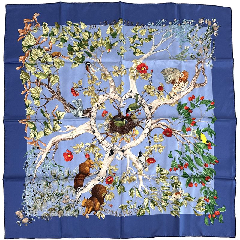 エルメス HERMES スカーフ カレ90 AU COEUR DES BOIS 森の中で