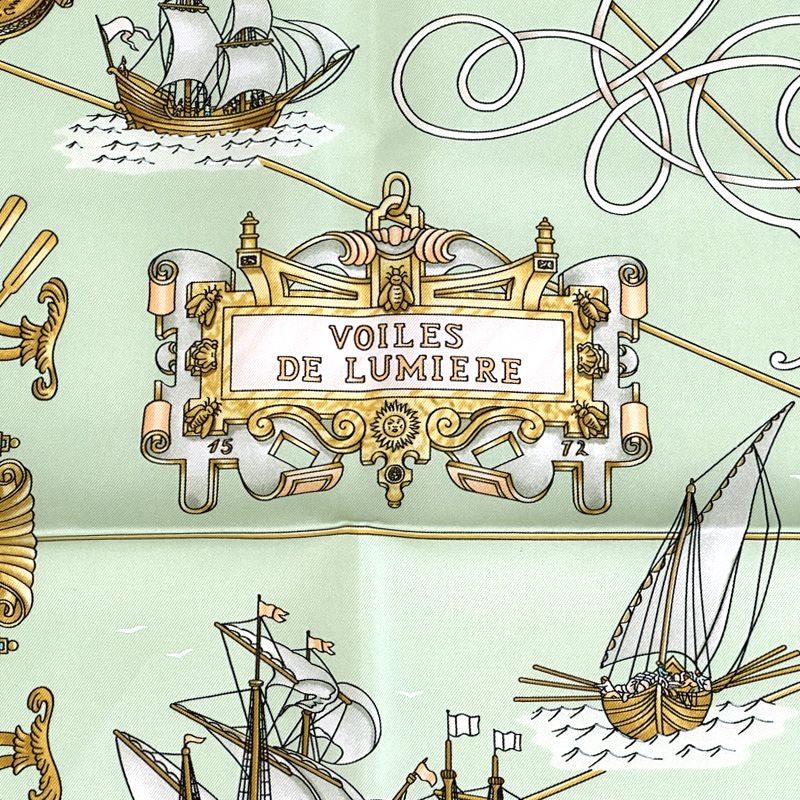 エルメス HERMES スカーフ カレ90 VOILES DE LUMIERE 光の帆船