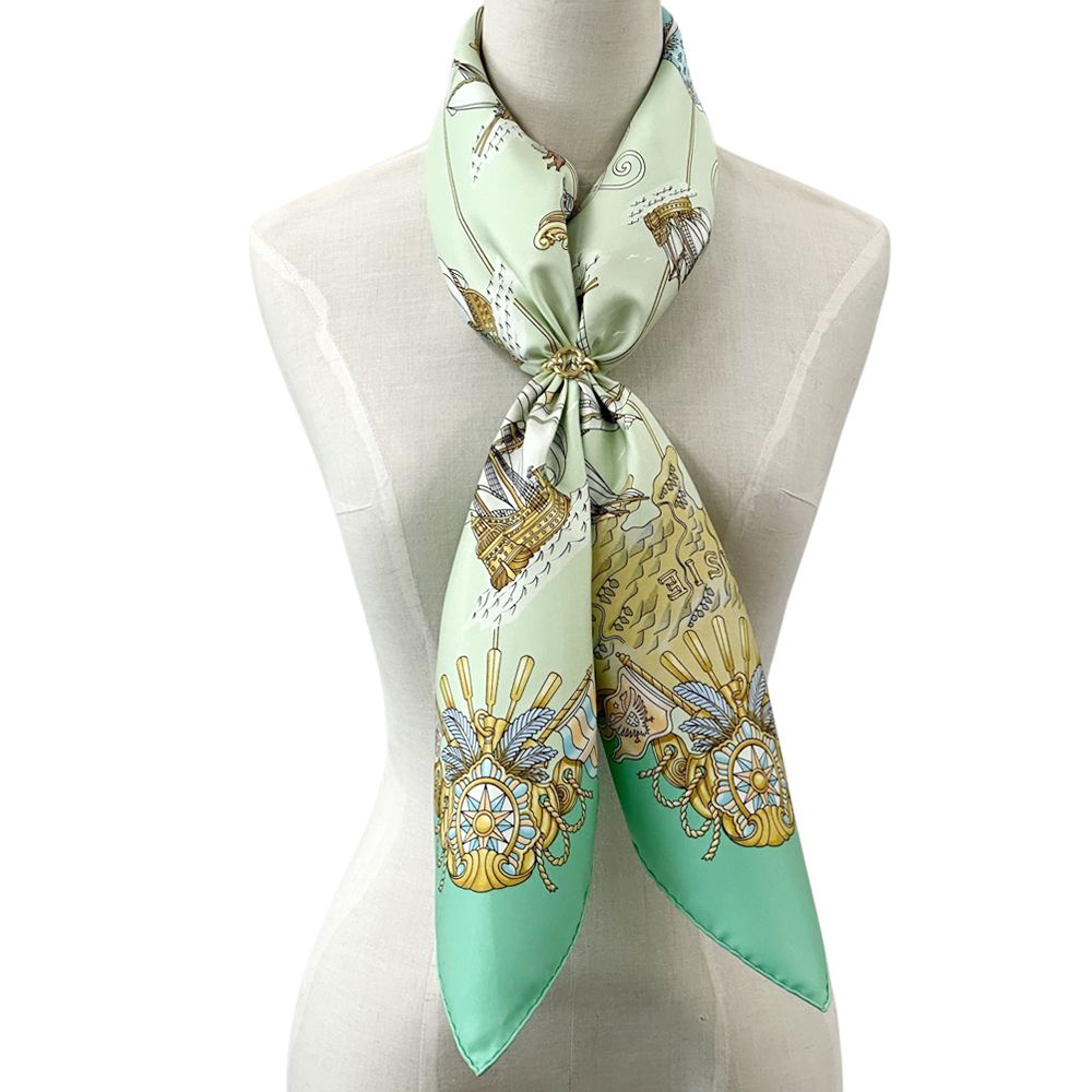 エルメス HERMES スカーフ カレ90 VOILES DE LUMIERE 光の帆船