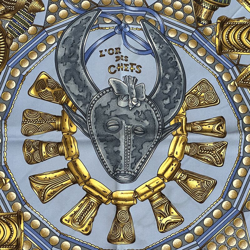 エルメス HERMES スカーフ カレ90 L'OR DES CHEFS 首長達の金