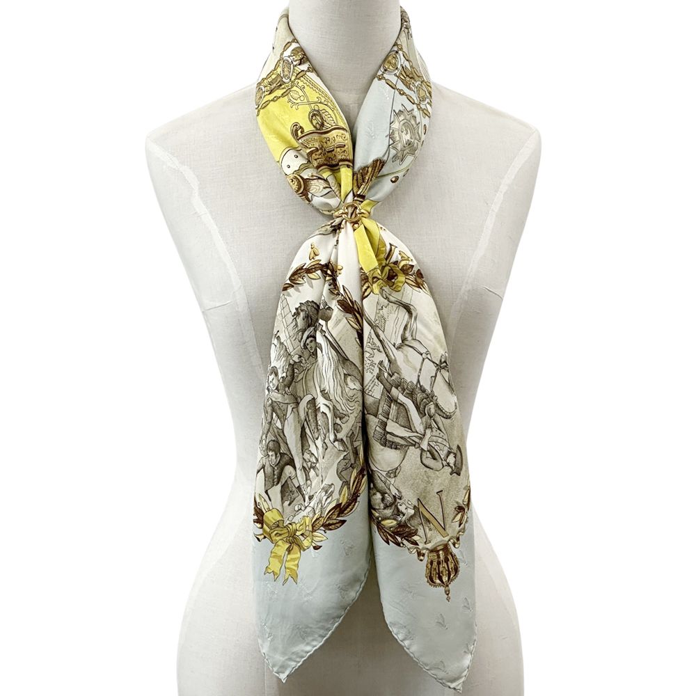 エルメス（HERMES）、スカーフ、ナポレオン（NAPOLEON）、新品 エルメス HERMES/スカーフ カレ90 ナポレオン NAPOLEON スカイグレー