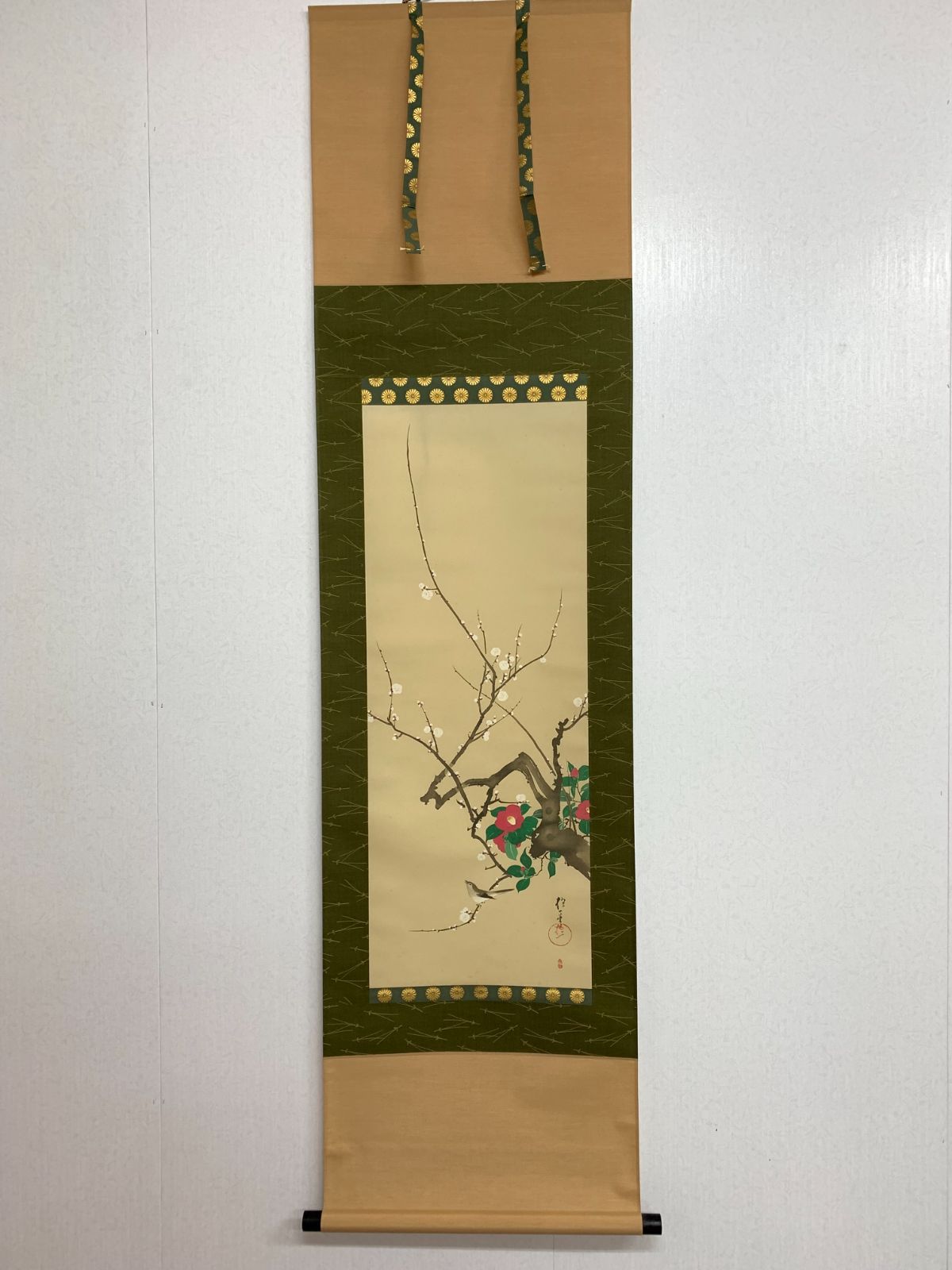 酒井抱一筆 白梅椿鶯図 復刻版 1500部内789部 桐箱タトウ箱付 酒井抱